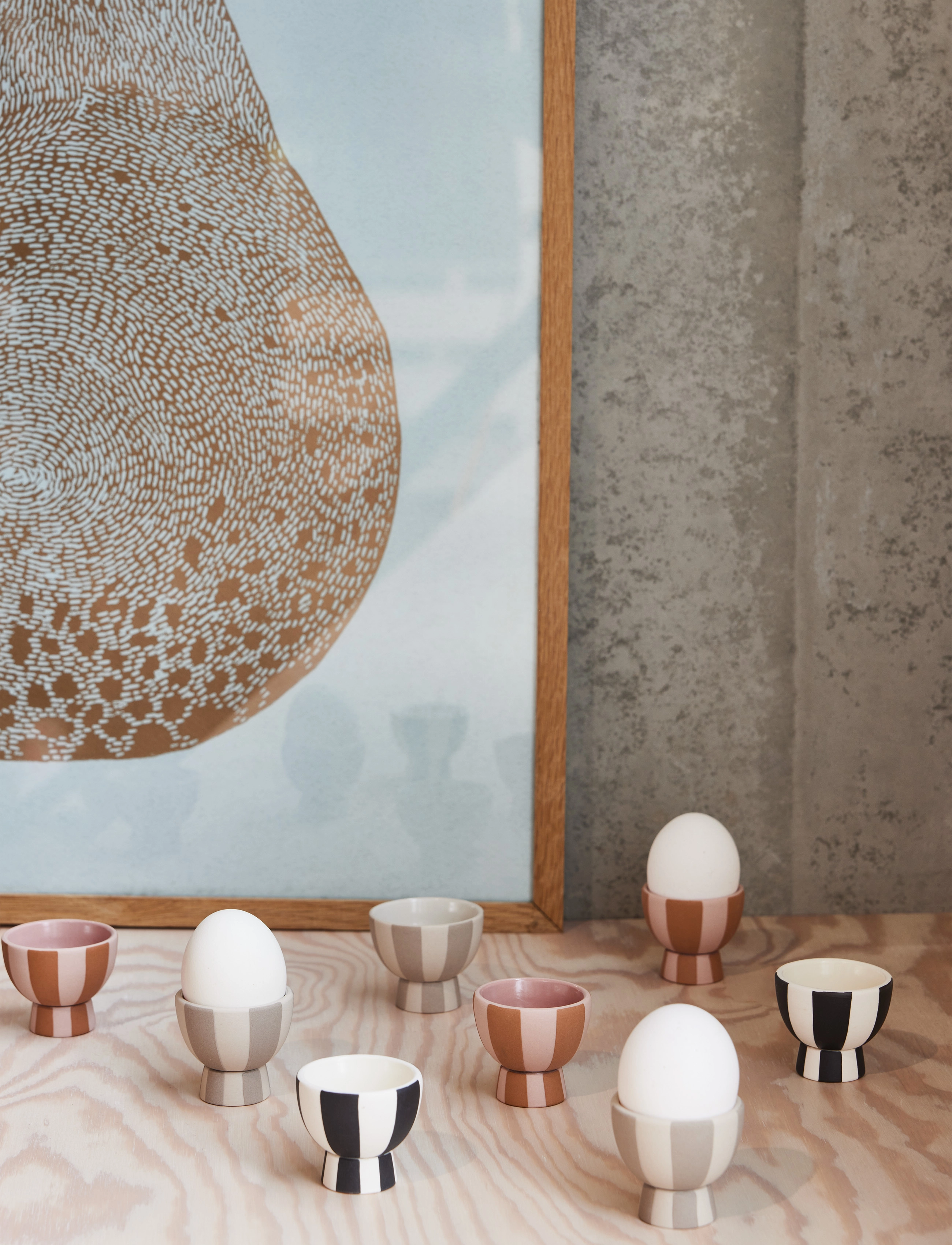 OYOY Living Design Toppu Egg Cup - Pack Of 2, 5X4.5 cm, Multi/patterned, Skåle > Æggebægre, Unisex