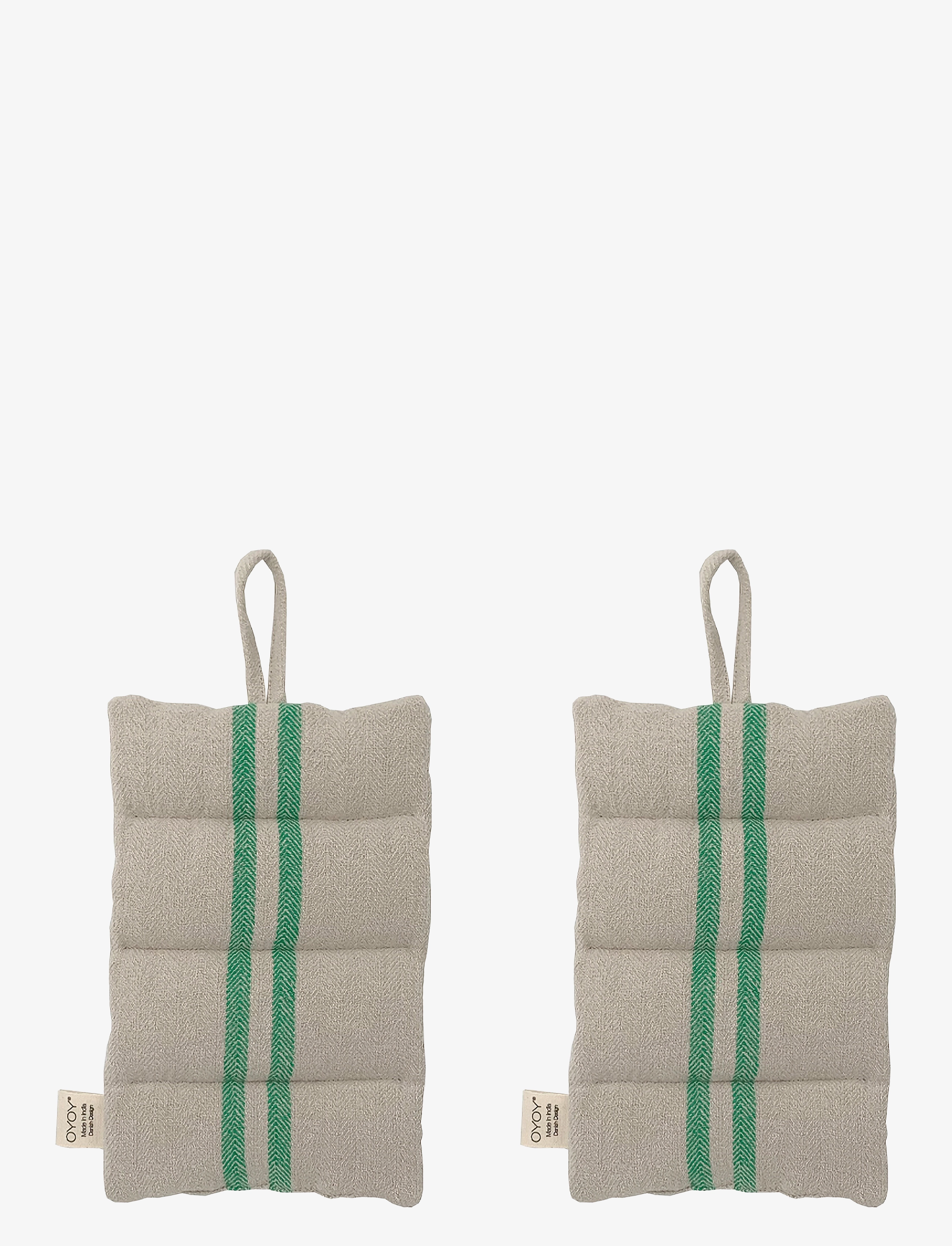 OYOY Living Design Linu Potholder Pack Of 2, Låg og tilbehør, Grøn, Str: 22X14CM
