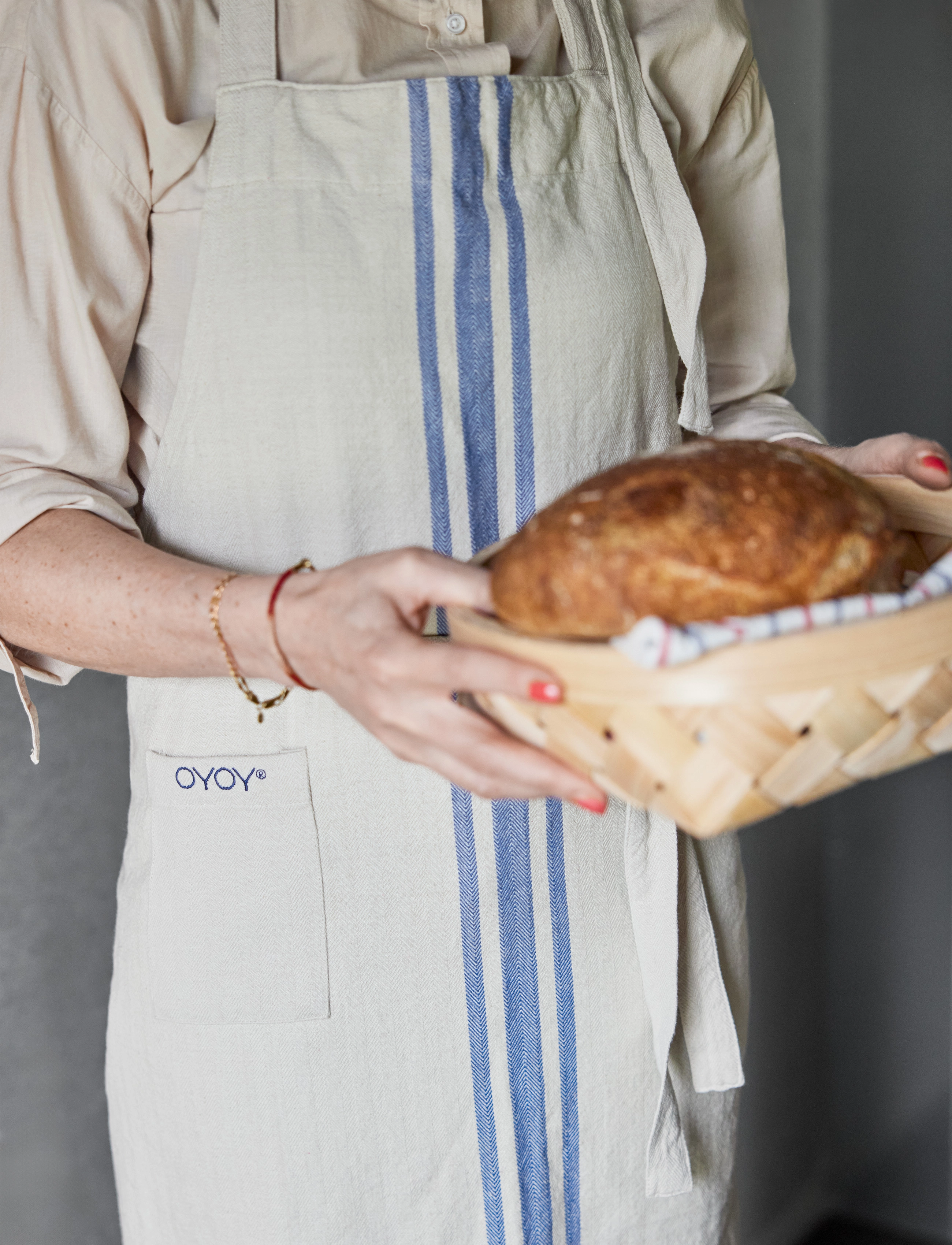 OYOY Living Design Linu Apron High, 102X96 cm, Kitchen Textiles, Beige - Aprons, Homeware