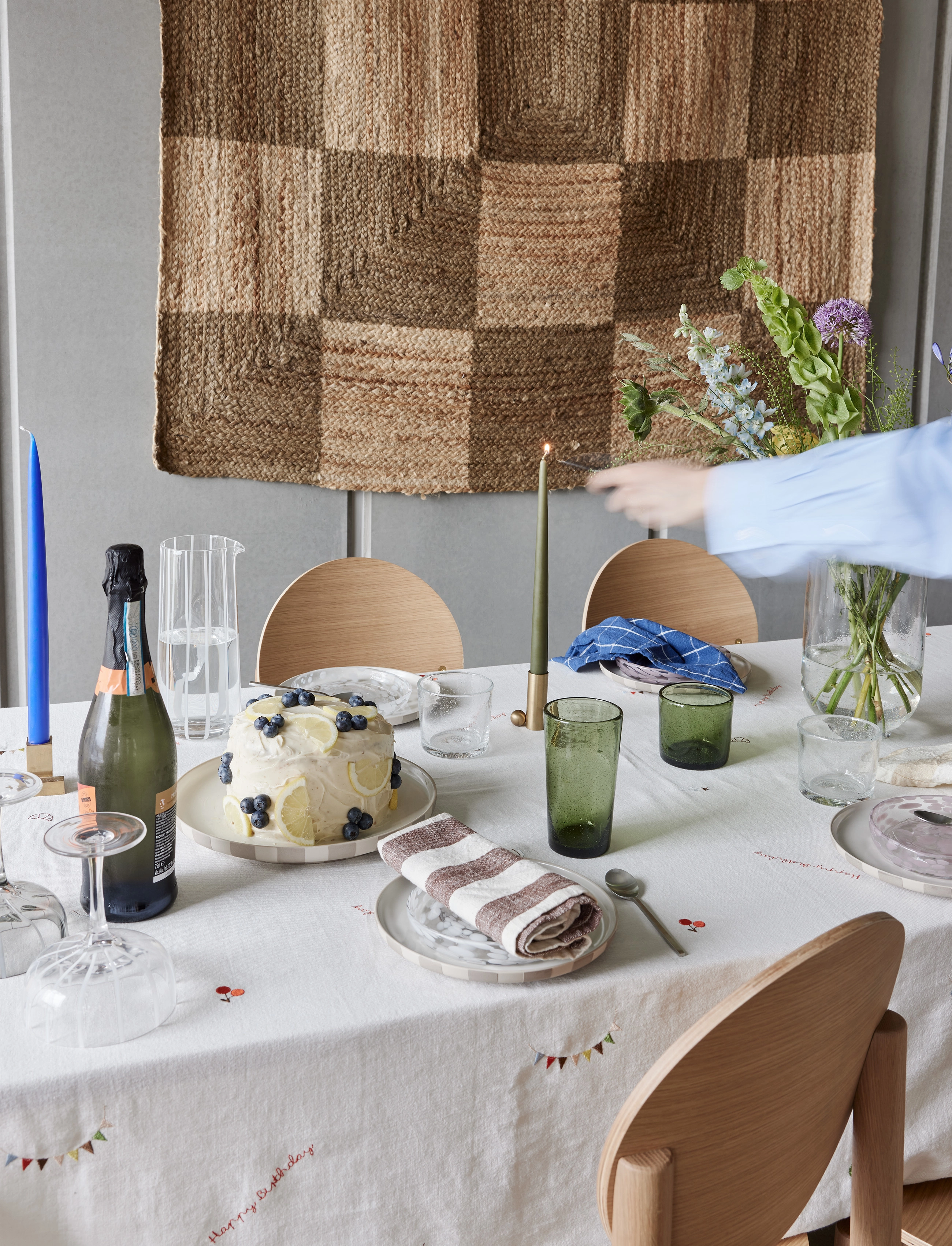 OYOY Living Design Birthday Tablecloth 260X140 Cm, cm, Kitchen Textiles, Weiß - Tablecloths & Table Runners, Homeware