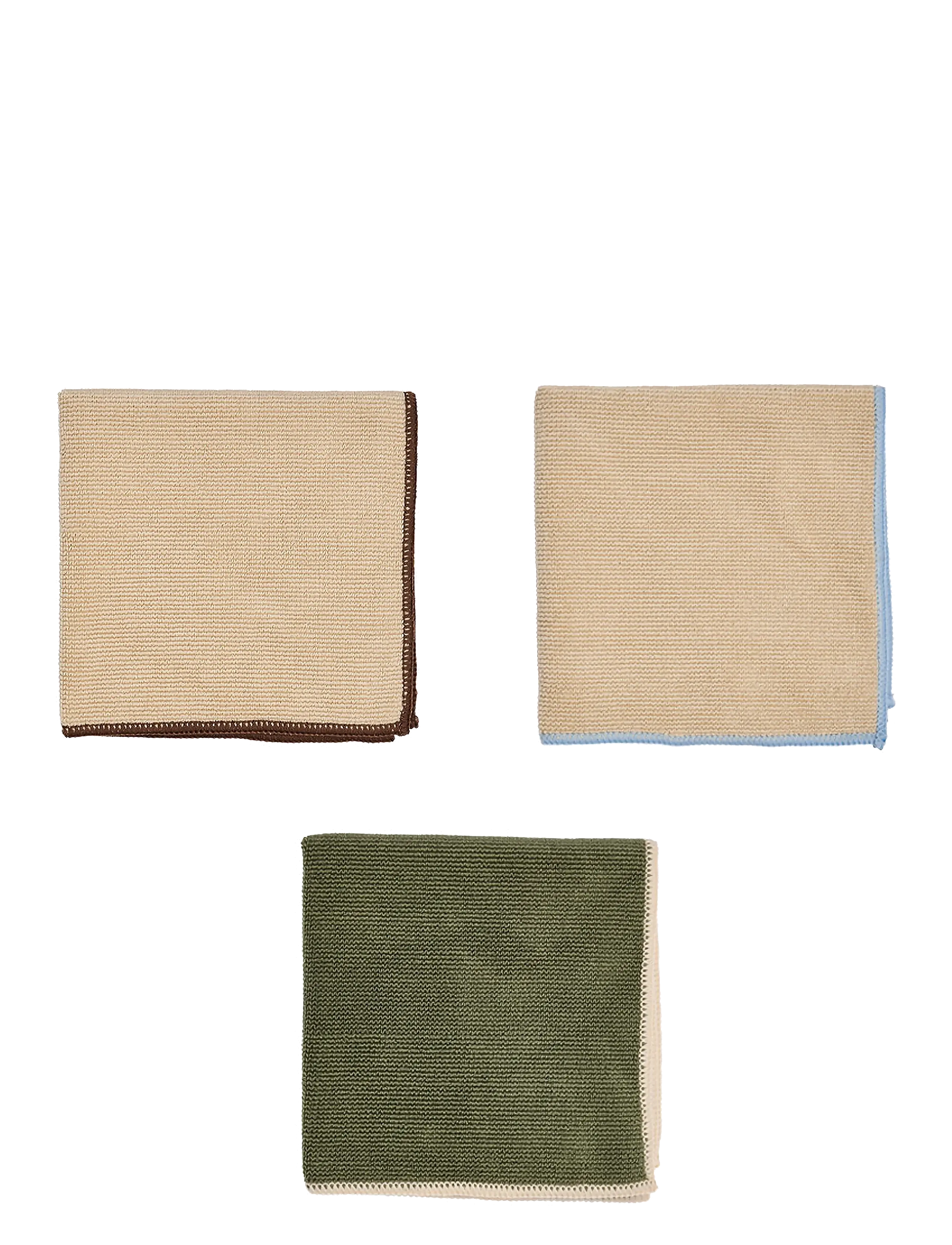 OYOY Living Design Mundus Microfiber Dish Cloth Pack Of 3, Cloths & Dishbrush, Beige, Str: ONE SIZE