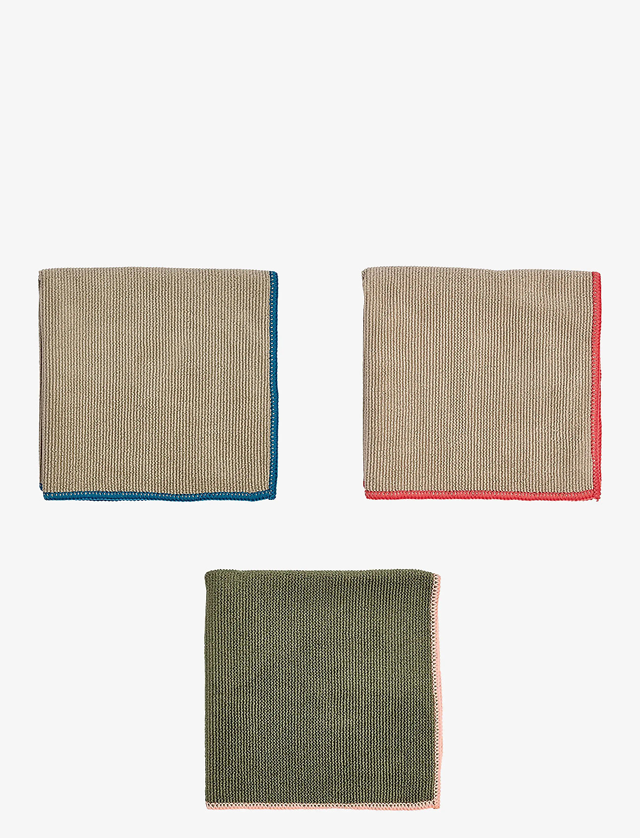 OYOY Living Design - Mundus Microfiber Dish Cloth - Pack of 3 - tuskur og uppþvottaburstar - olive - 1