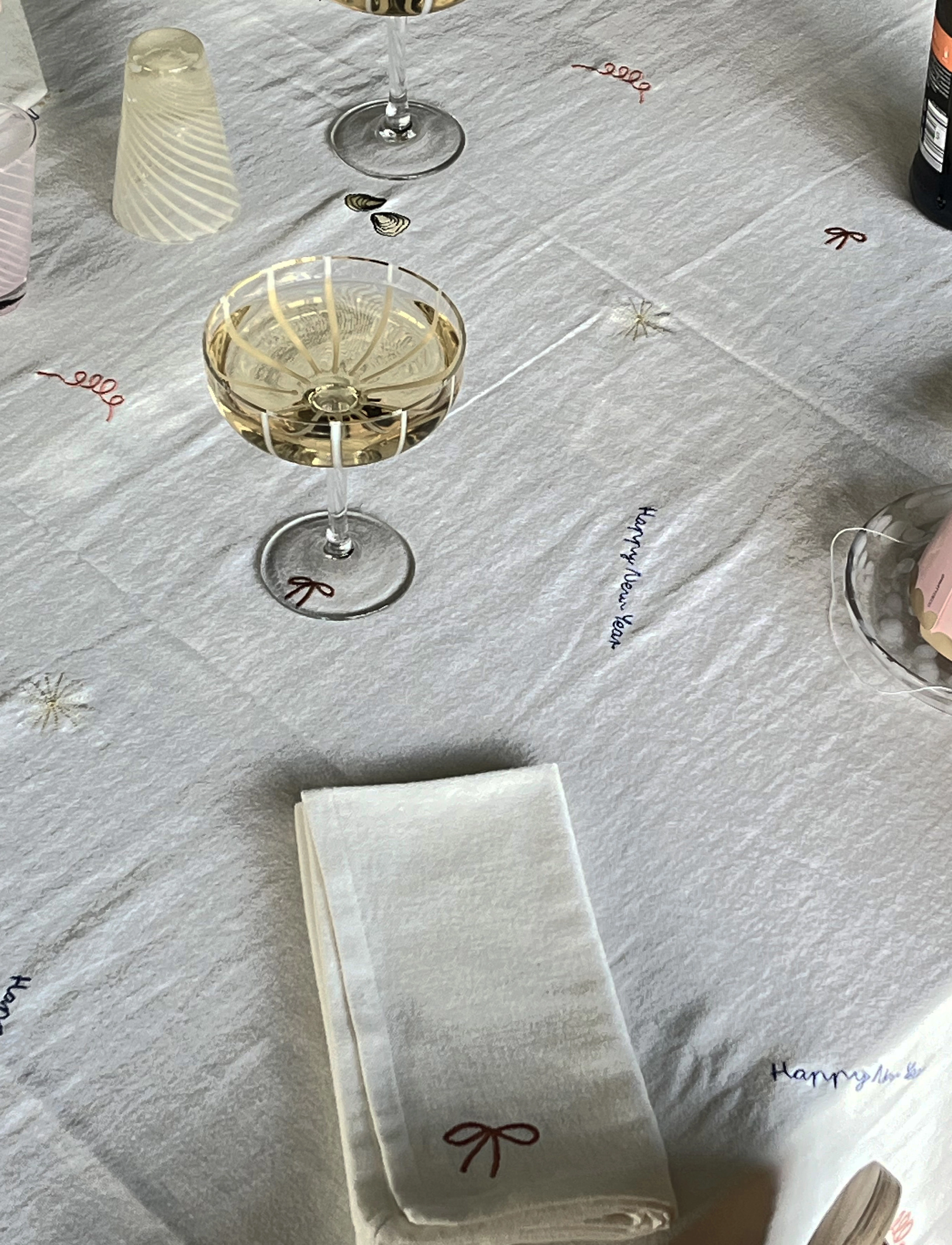 OYOY Living Design New Year Tablecloth 250X140 Cm, 260X140X0.1 cm, Watches, Weiß - Mantel & Table Clocks, Homeware