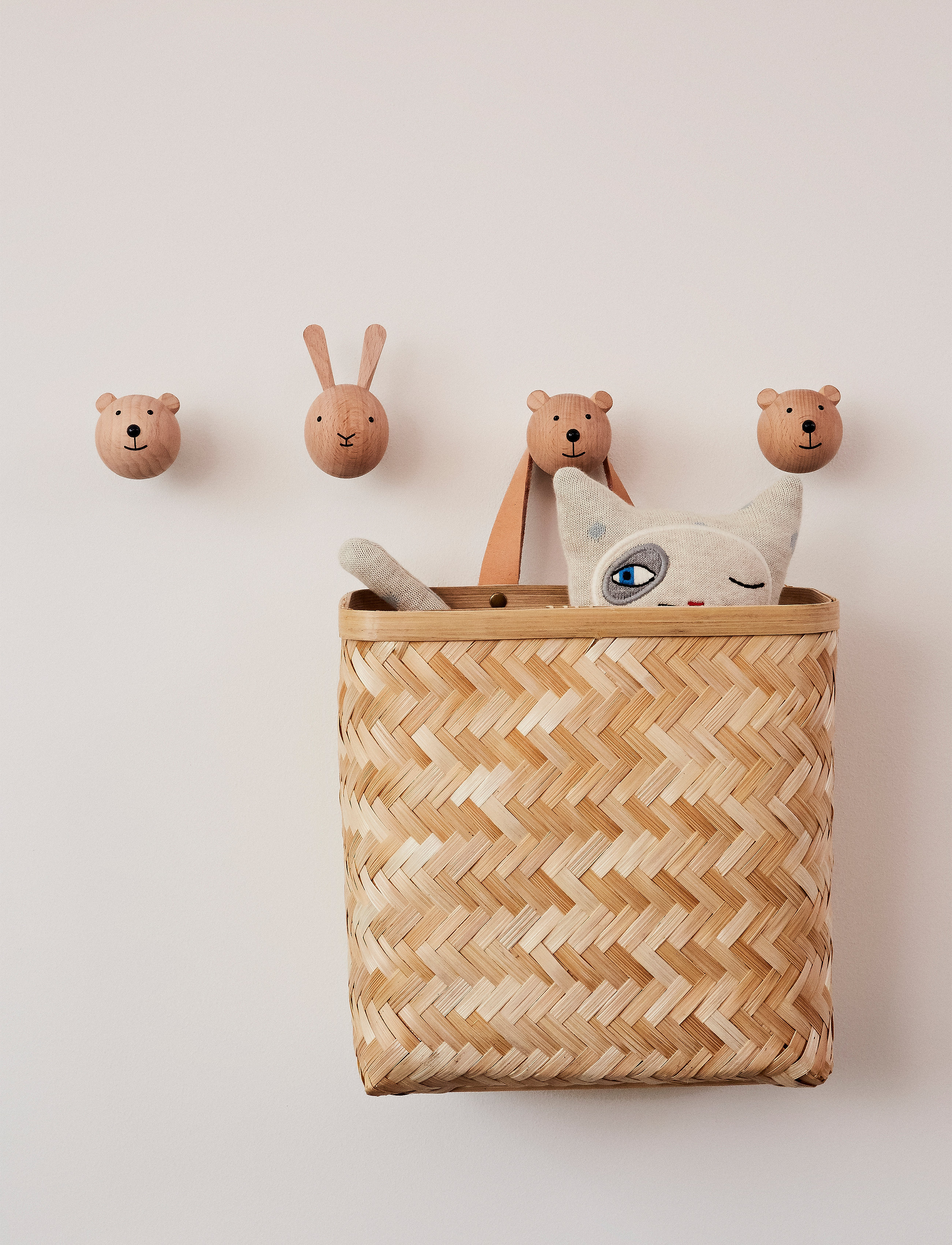 OYOY MINI Mini Hook Rabbit, 4.5X5.5X8 cm x 4.5, Storage, Braun - Hooks & Hangers, Kinder