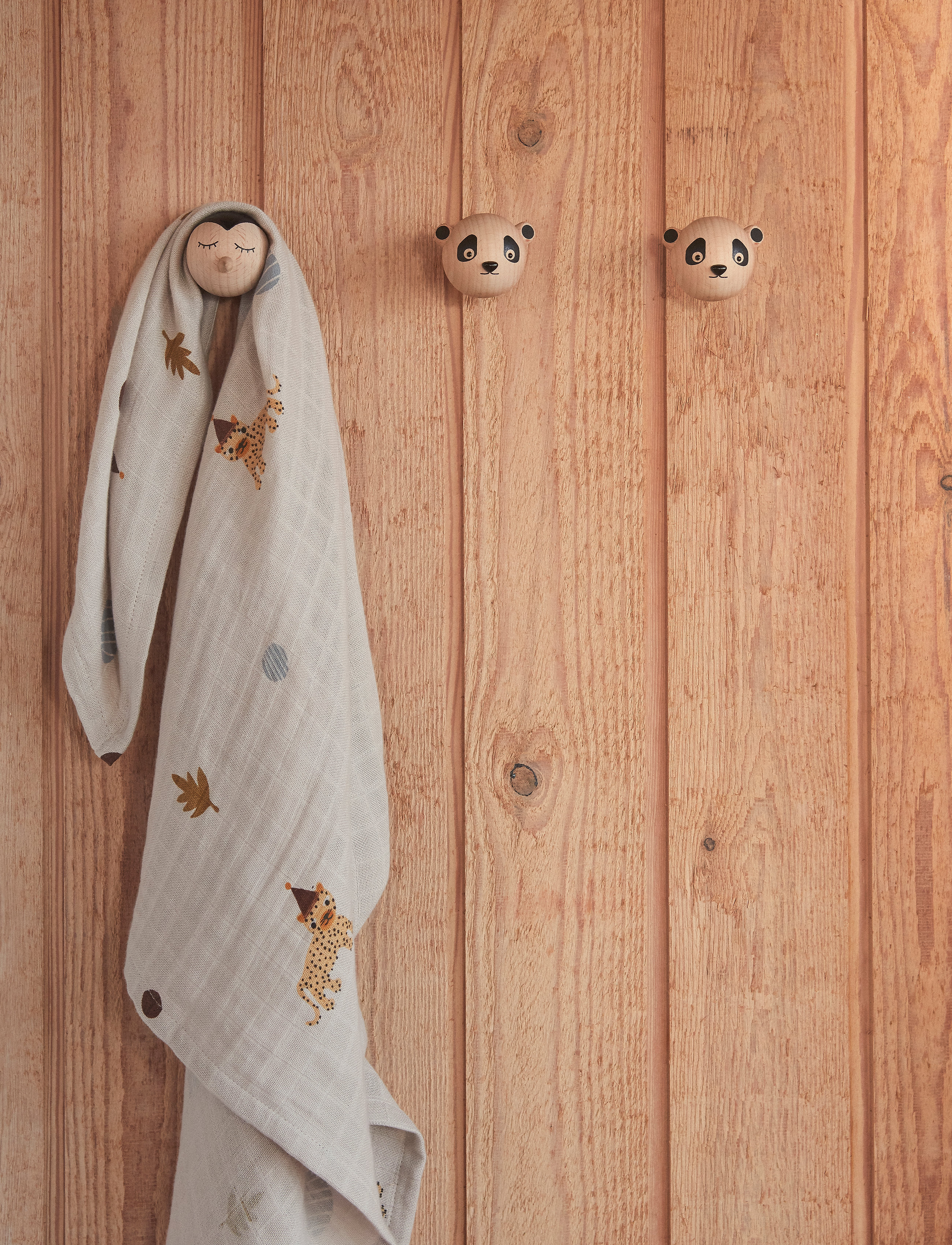 OYOY MINI Mini Hook Panda, 5.5X5.5X4.5 cm x 5.5, Storage, Beige - Hooks & Hangers, Kinder