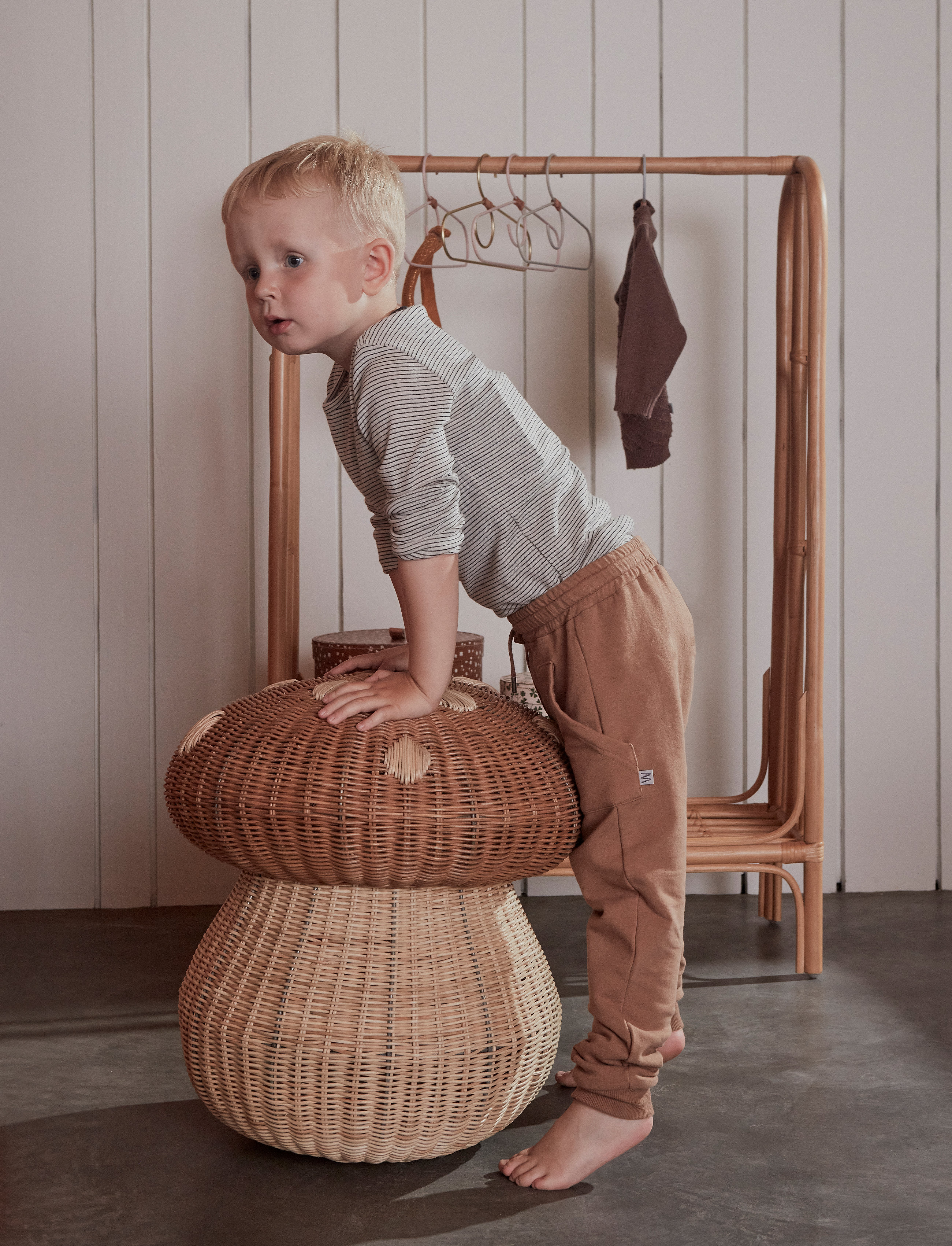 OYOY MINI Mushroom Basket, Ø42X46 cm, Brown, Opbevaring > Opbevaringskurve, Børn