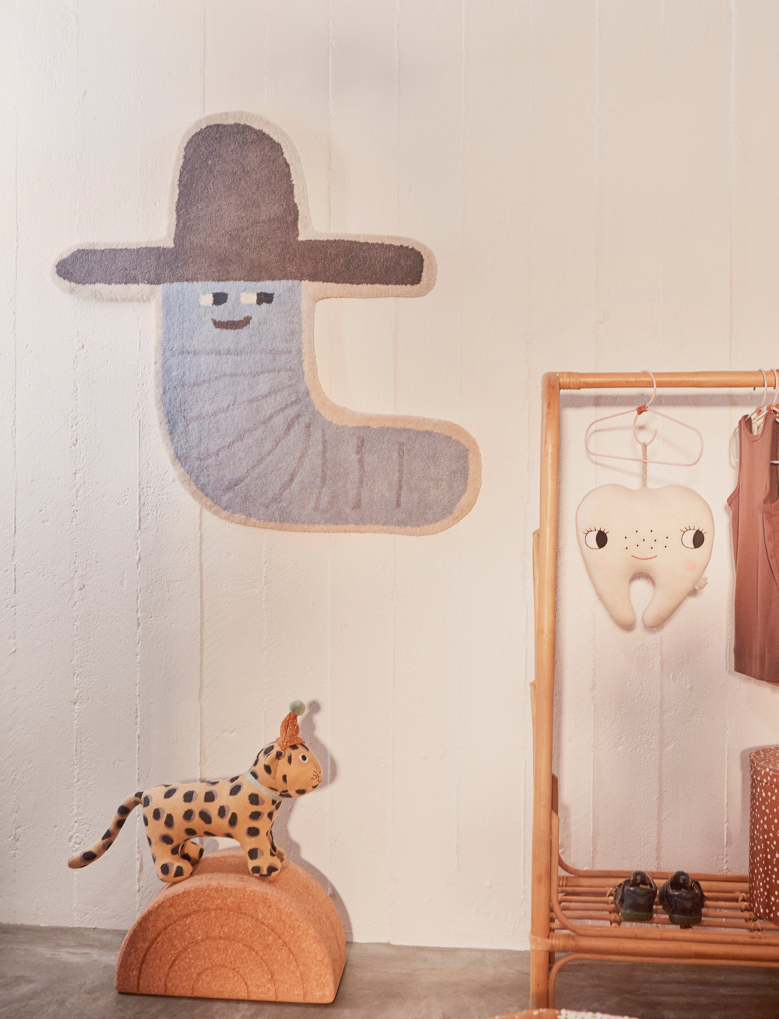 OYOY MINI Calle Cowboy Rug, 82X85 cm, Rugs And Carpets, Blau - Asymmetric Rugs, Kinder