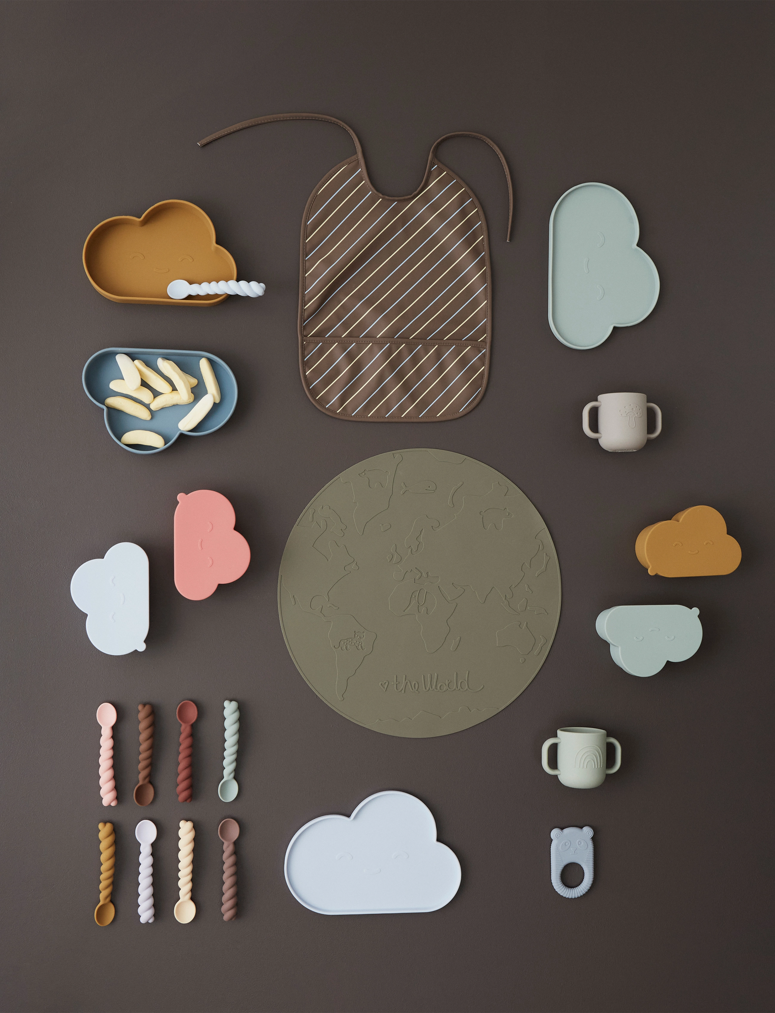 OYOY MINI Placemat The World, Ø39 cm, Green, Måltid > Dækkeservietter Og Bordskånere, Børn