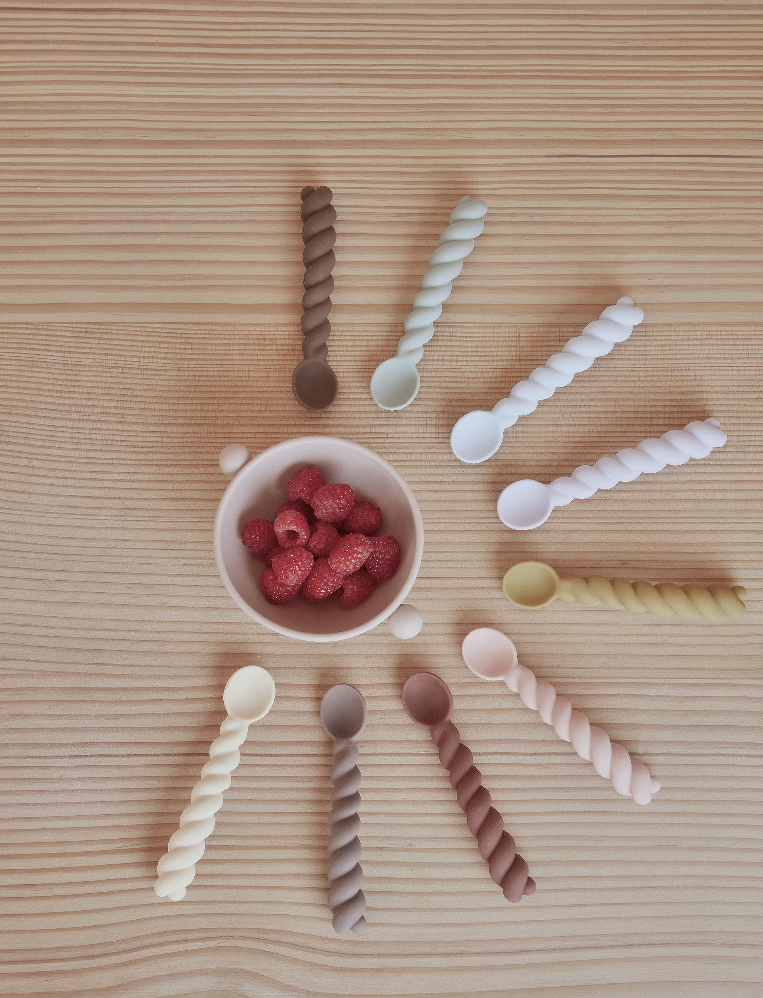 OYOY MINI Mellow Spoon Pack Of 3, L12.7 cm, Meal Time, Mehrfarbig/gemustert - Cutlery, Kinder