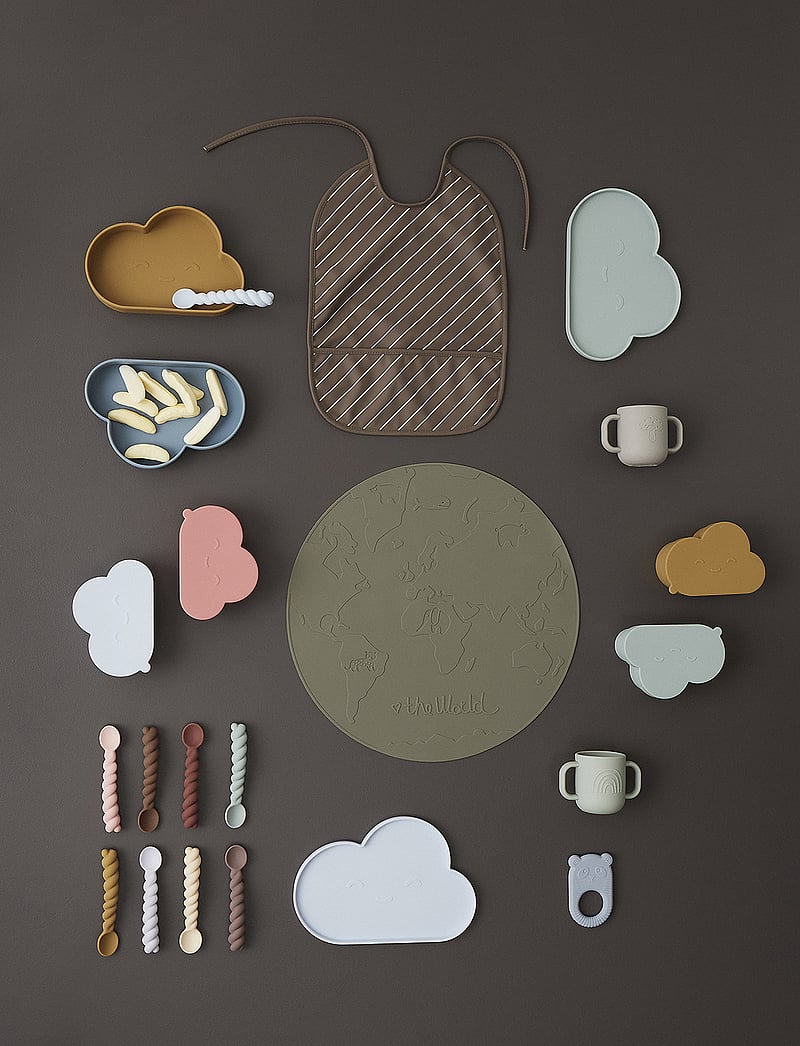 OYOY MINI - Chloe Cloud Plate & Bowl - dinner sets - ice blue / choko - 0