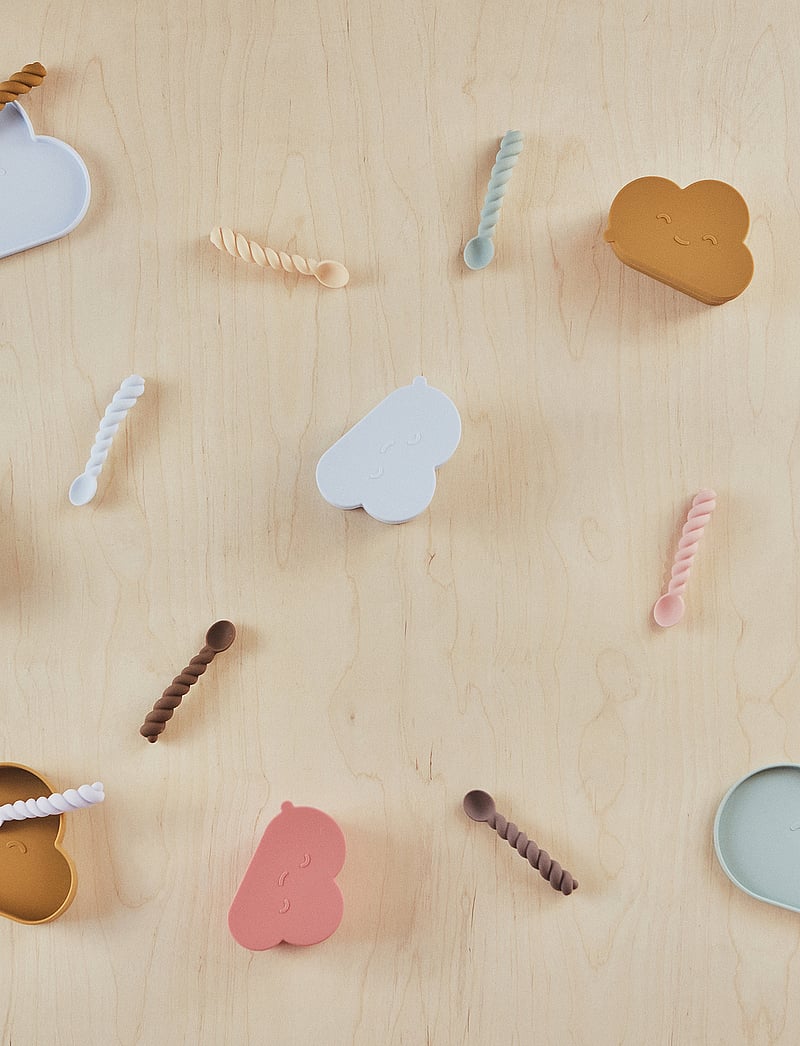 OYOY MINI - Chloe Cloud Plate & Bowl - dinner sets - ice blue / choko - 2