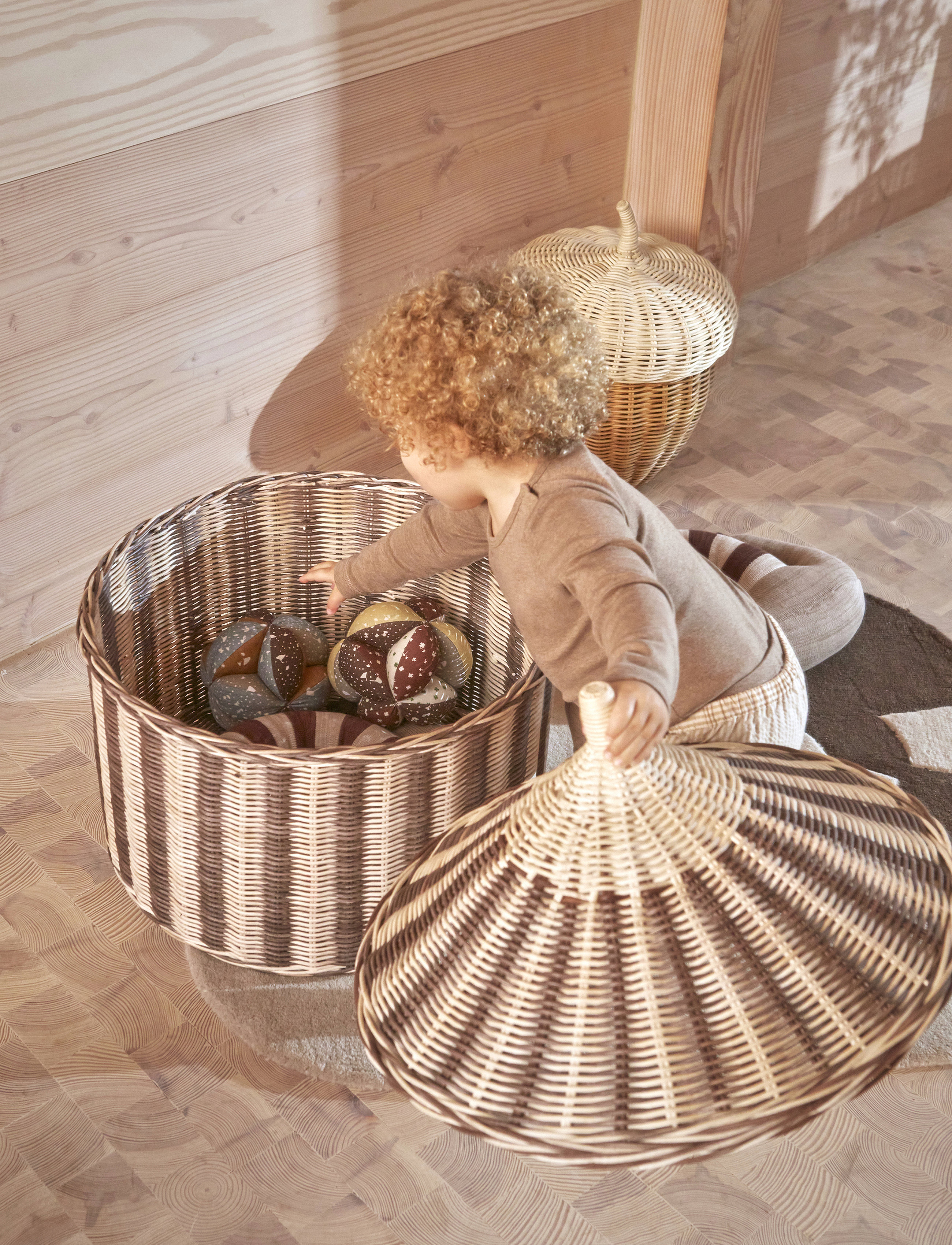 OYOY MINI Circus Basket - Set Of 2, One Size, Beige, Opbevaring > Opbevaringskurve, Børn