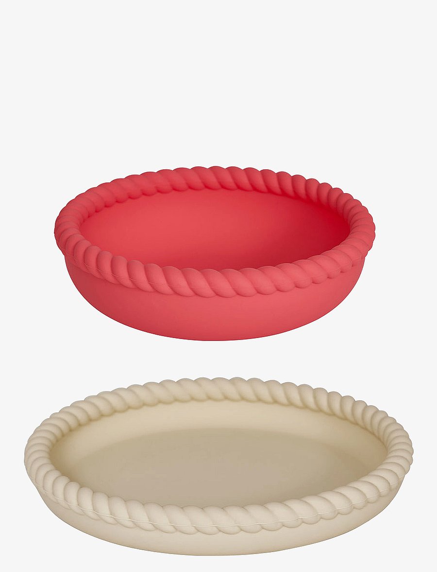 OYOY MINI - Mellow Plate & Bowl - laveste priser - vanilla/cherryred - 0
