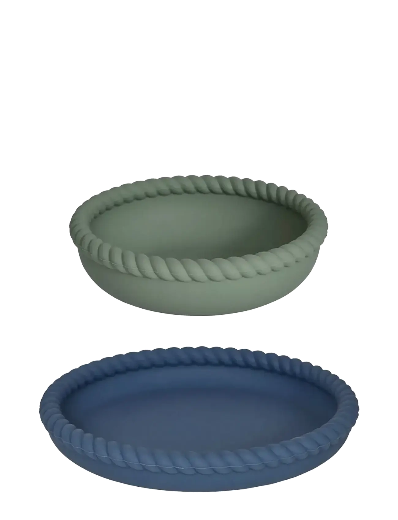 OYOY MINI Mellow Plate & Bowl Blau - Ø 18 CM - Kinder