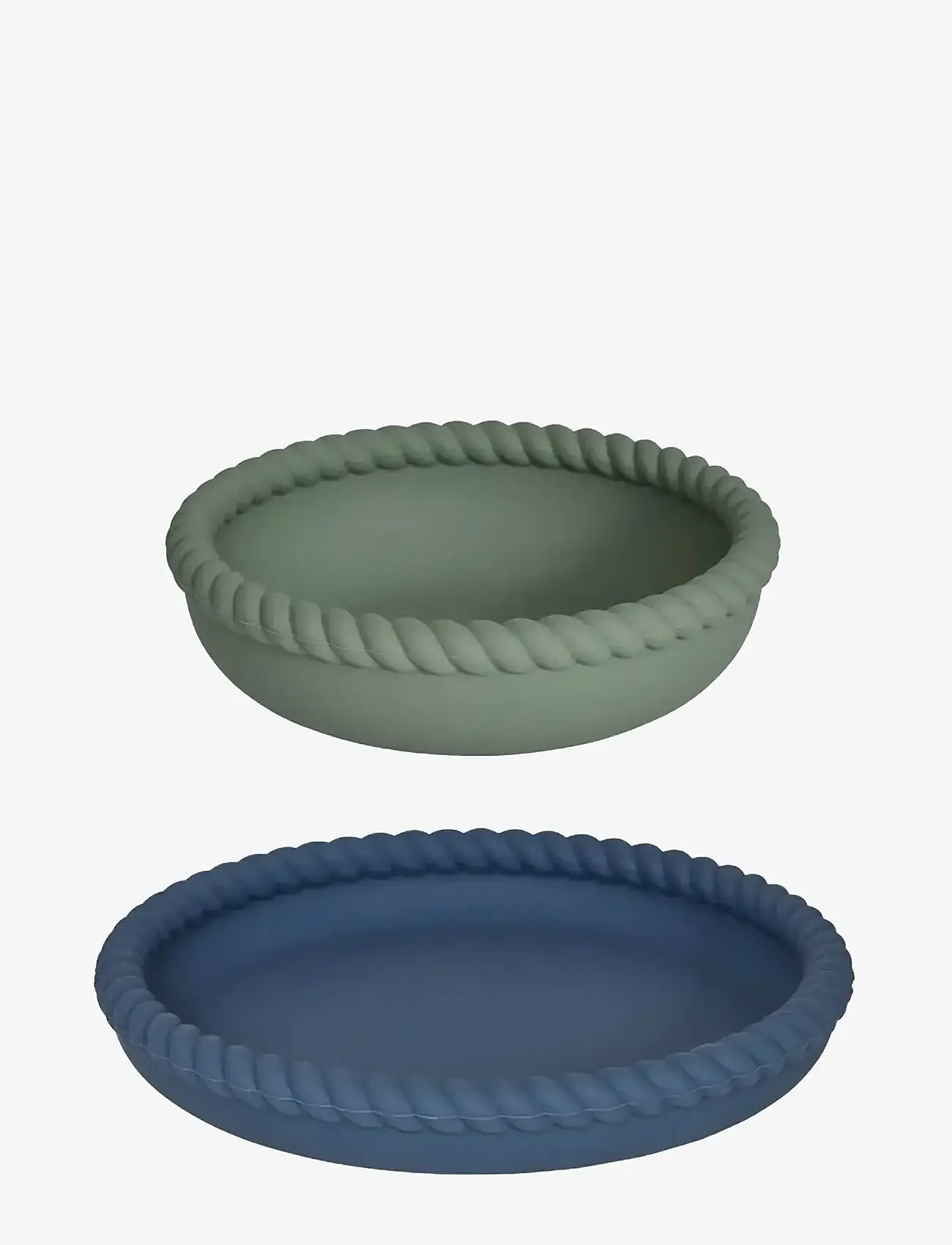 OYOY MINI - Mellow Plate & Bowl - teller - blue/olive - 1