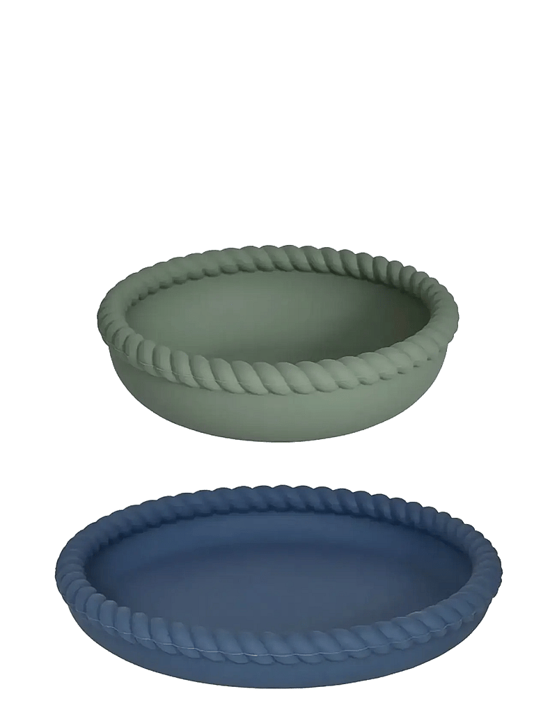 OYOY MINI - Mellow Plate & Bowl - teller - blue/olive - 1