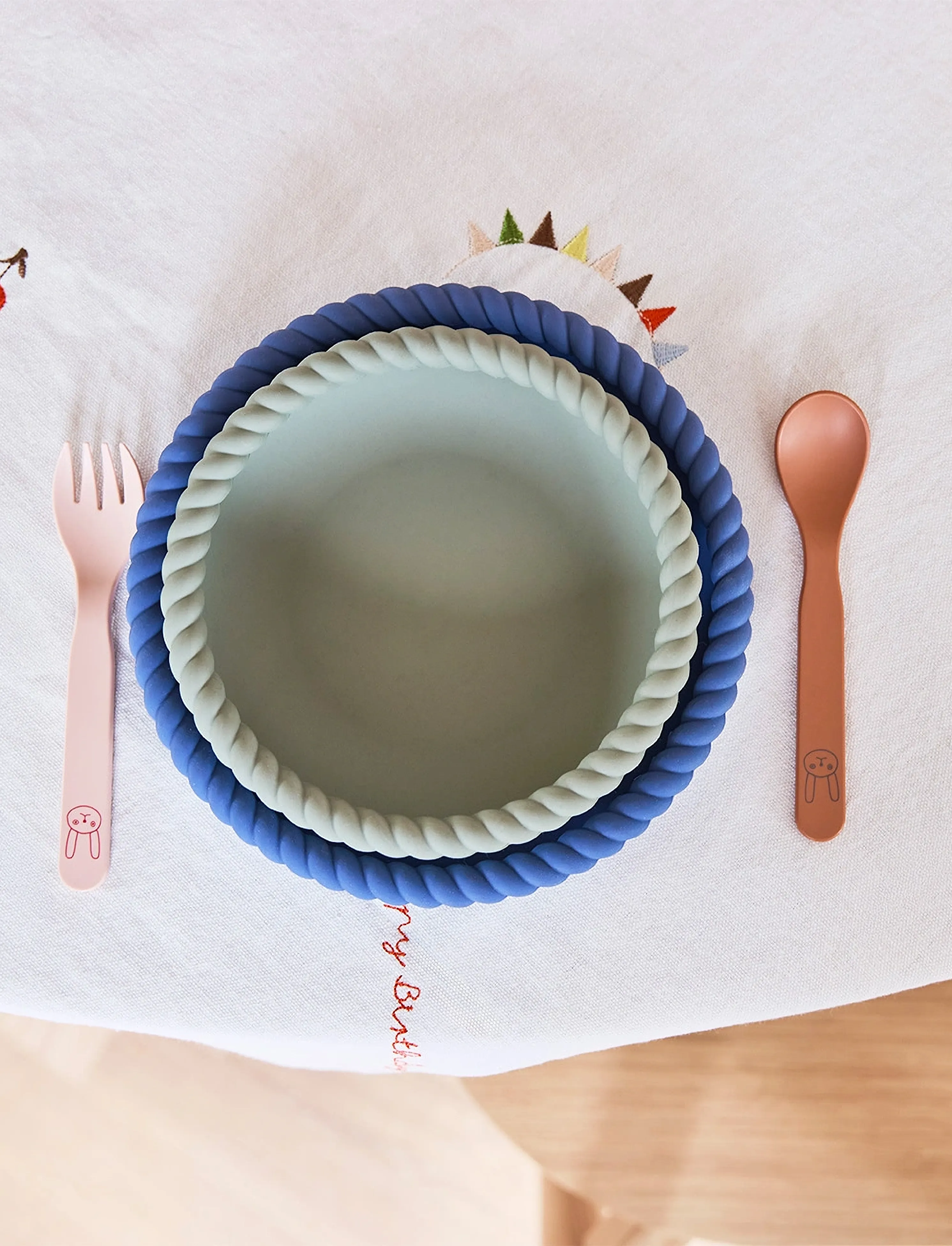 OYOY MINI Mellow Plate & Bowl, Ø 18 cm, Plates Bowls, Blau - Plates, Kinder