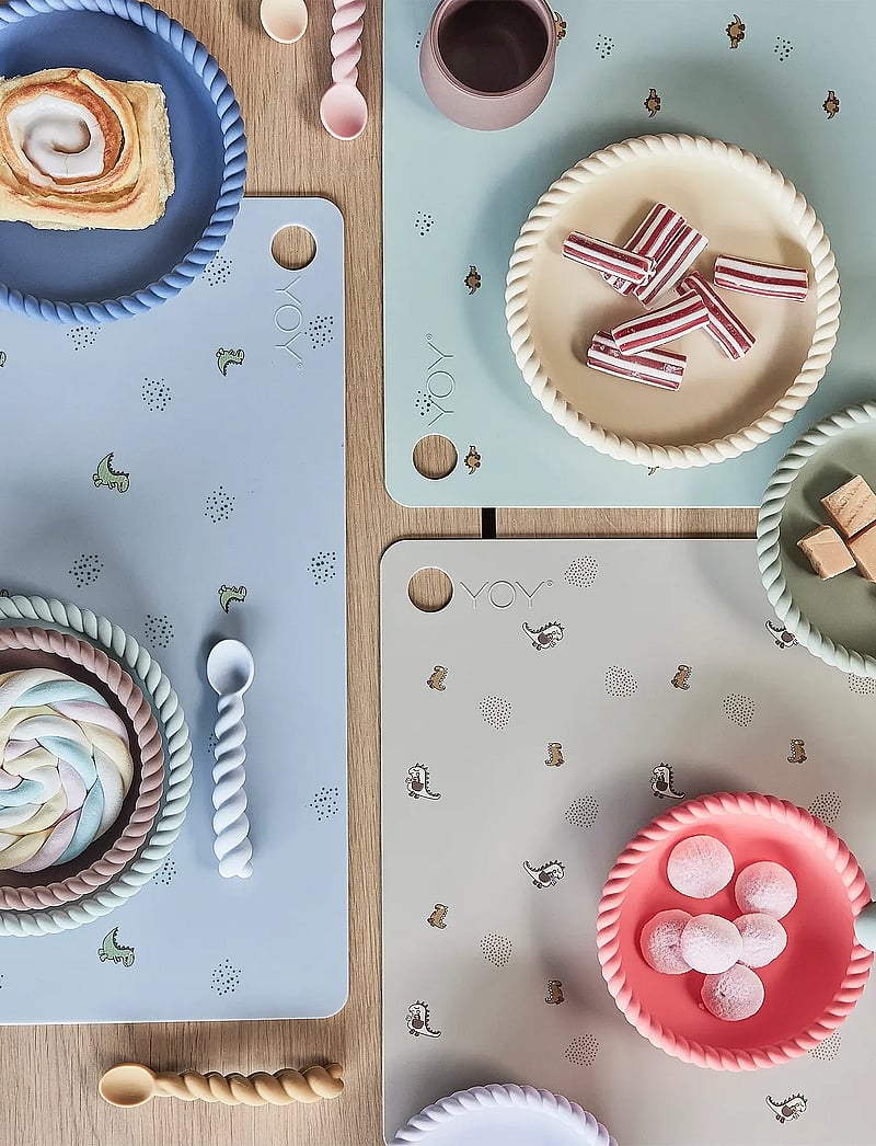 OYOY MINI - Mellow Plate & Bowl - teller - blue/olive - 2