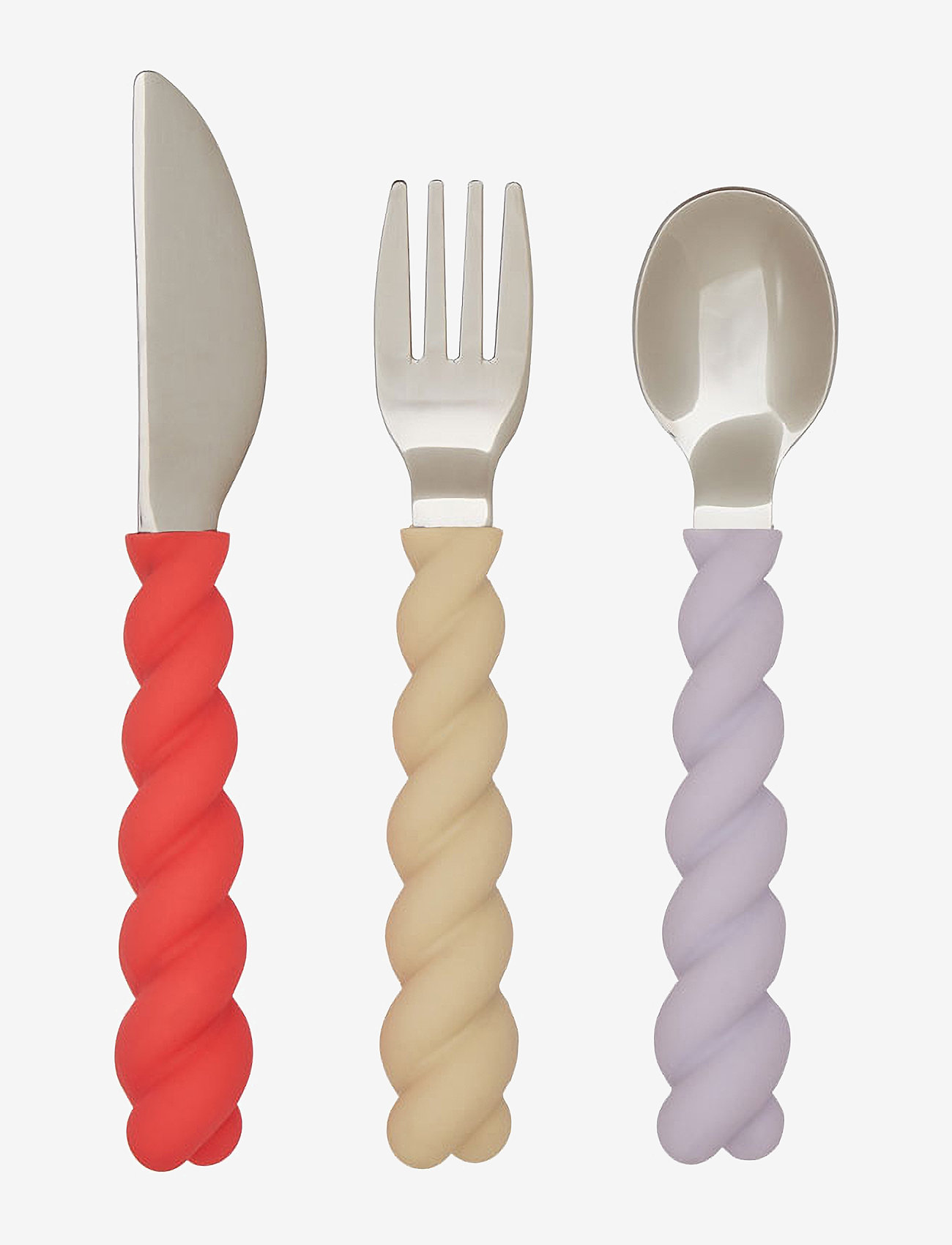 OYOY MINI - Mellow Cutlery - Pack of 3 - besteck - lavender/vanilla/cherryred - 2