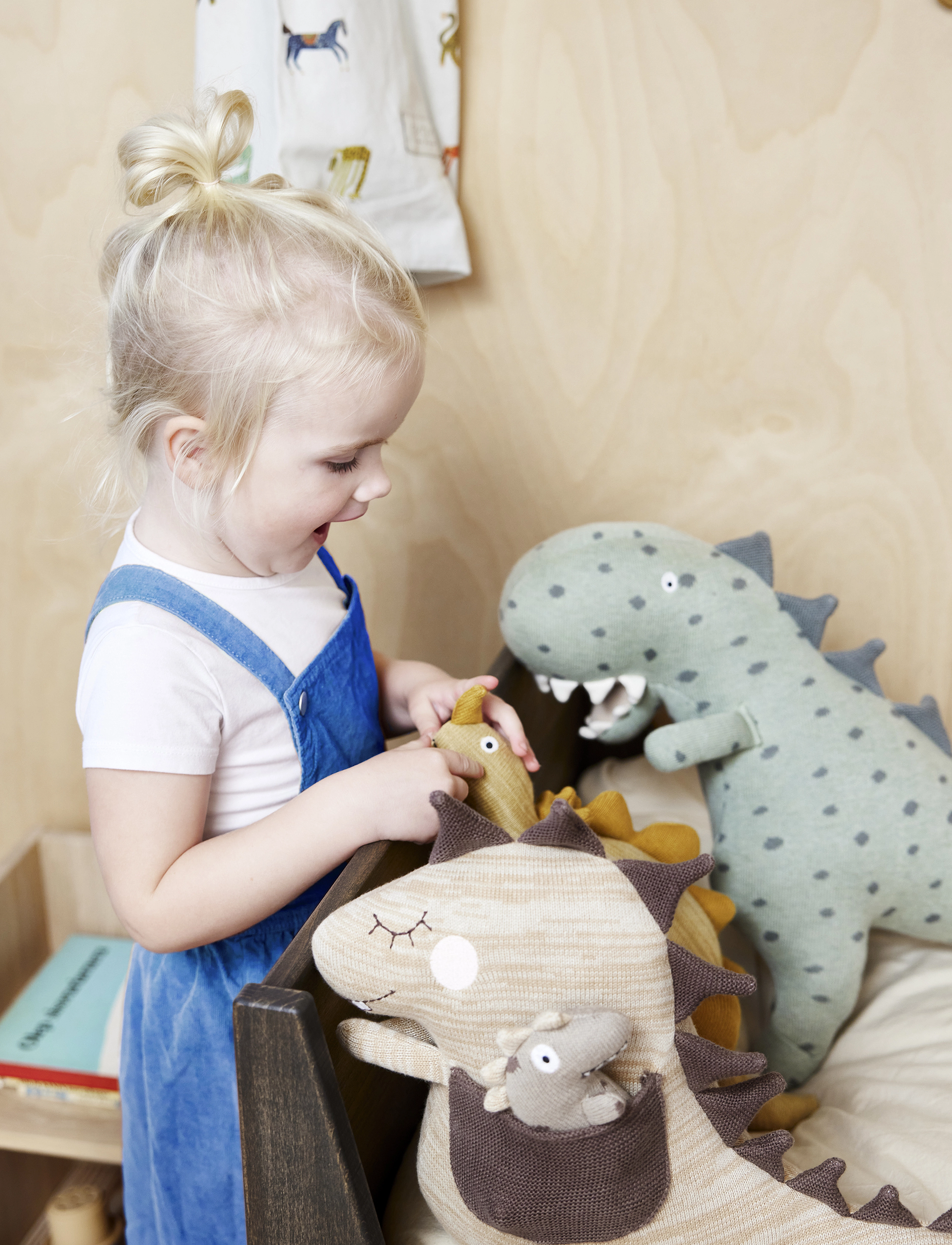 OYOY MINI Dina & Bobo Dinosaur, 45X36X15 cm x 45, Soft Spielzeug, Mehrfarbig/gemustert - Stuffed Animals, Kinder