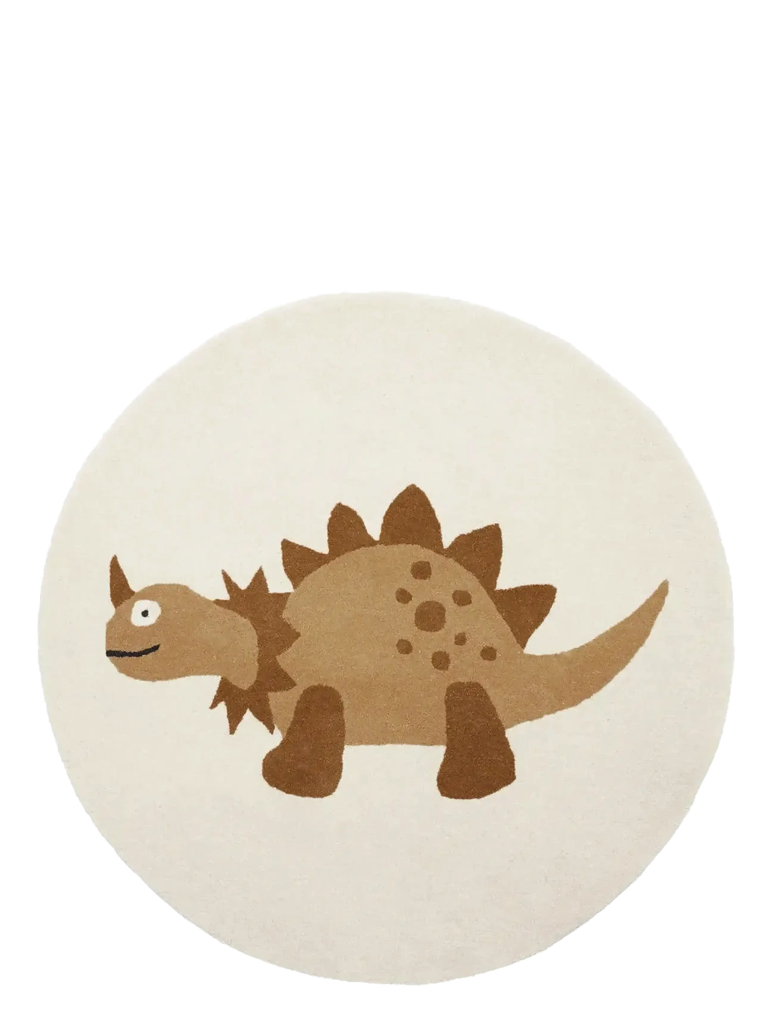 OYOY MINI Billy Dino Rug, Rundt tæppe, Creme, Str: 120X120CM