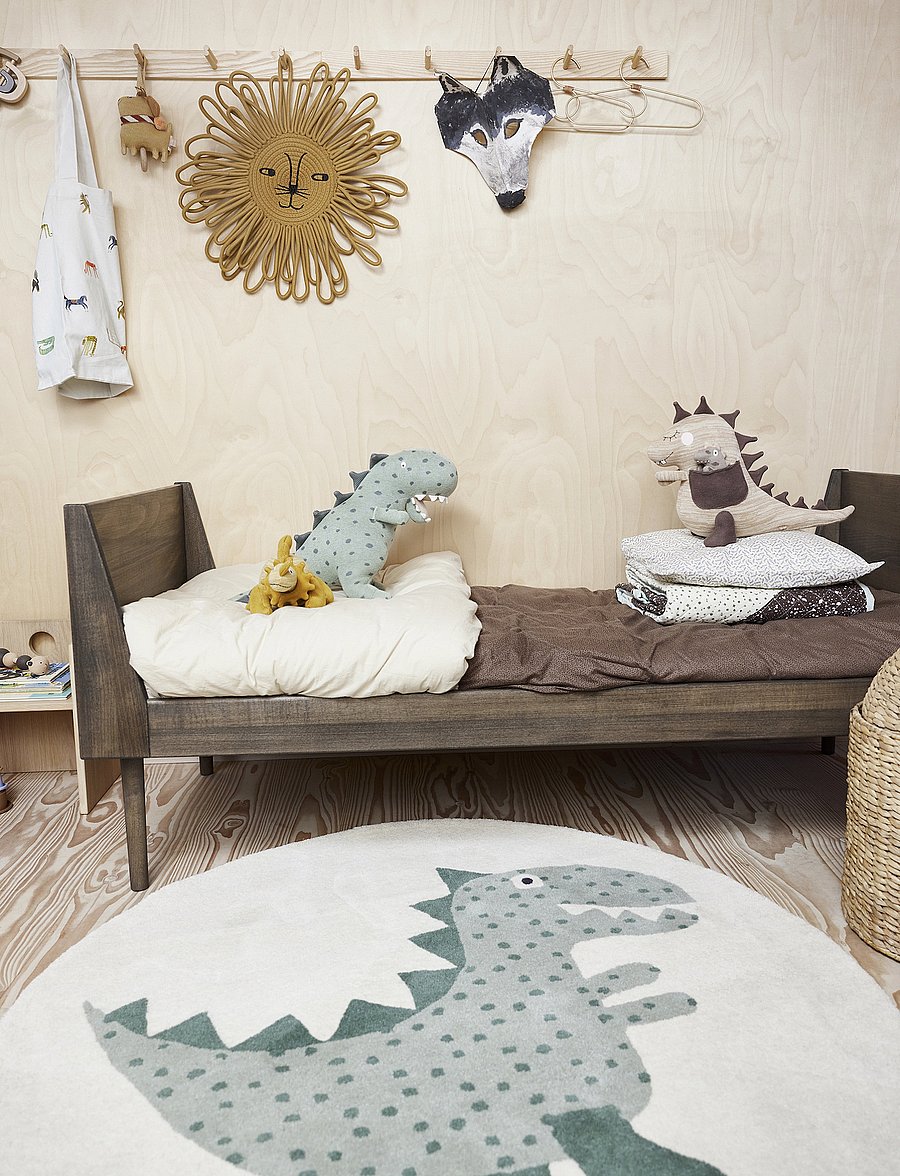 OYOY MINI - Theo Dino Rug - runde teppiche - green - 0