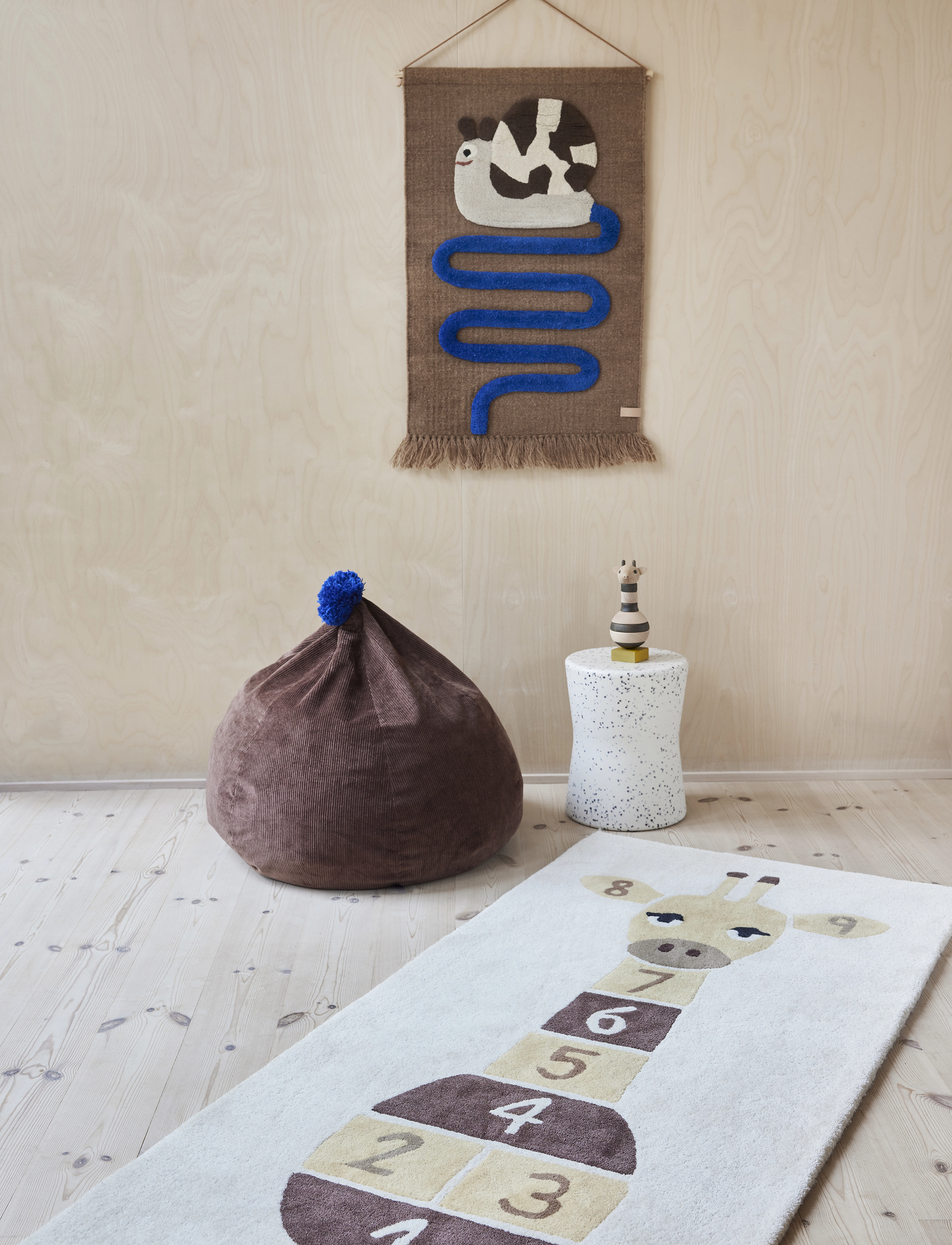 OYOY MINI Giraf Hopscotch Rug, 180X75 cm, Rugs And Carpets, Mehrfarbig/gemustert - Rectangular Rugs, Kinder