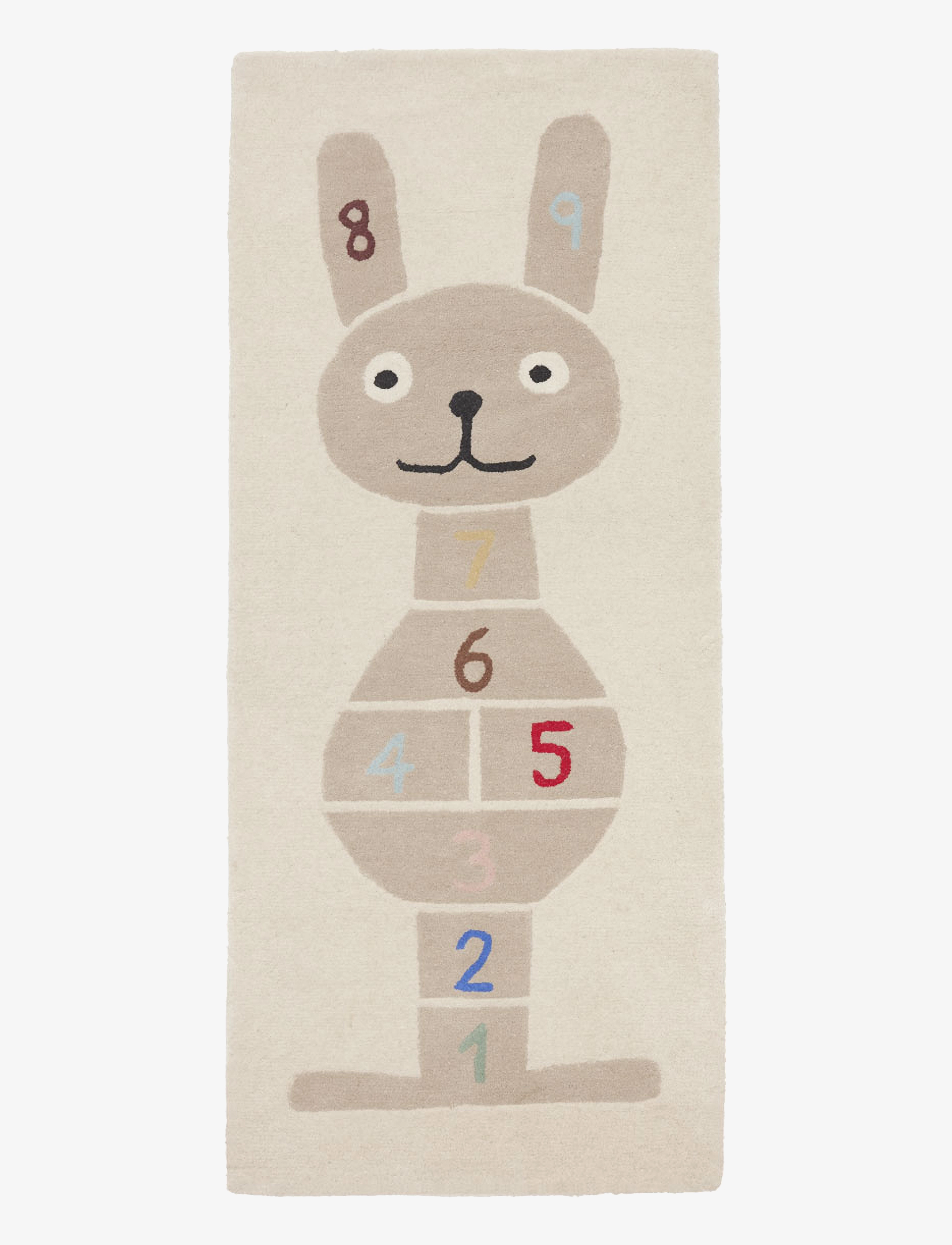 OYOY MINI Rabbit Hopscotch Rug, Firkantet tæppe, Multi/mønstret, Str: 180X75CM
