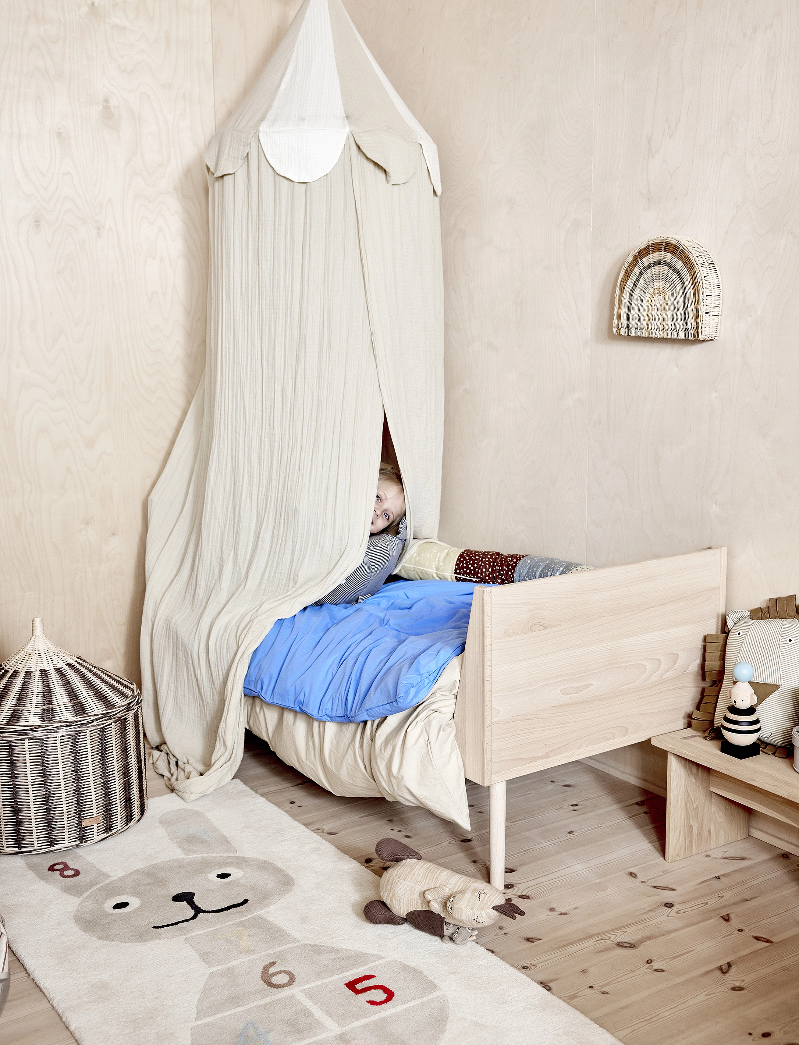 OYOY MINI Rabbit Hopscotch Rug, 180X75 cm, Rugs And Carpets, Mehrfarbig/gemustert - Rectangular Rugs, Kinder