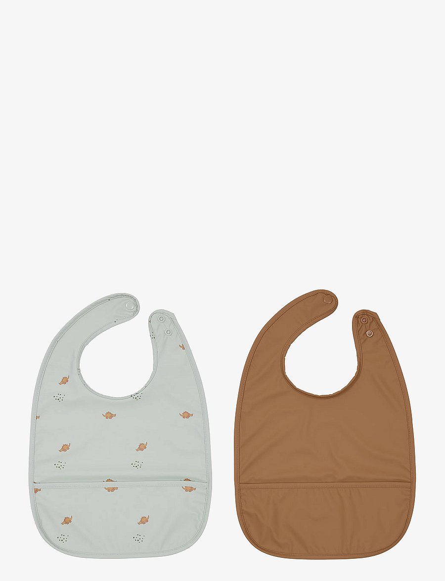 OYOY MINI - Dino Bib - Pack of 2 - dustygreen/caramel - 0