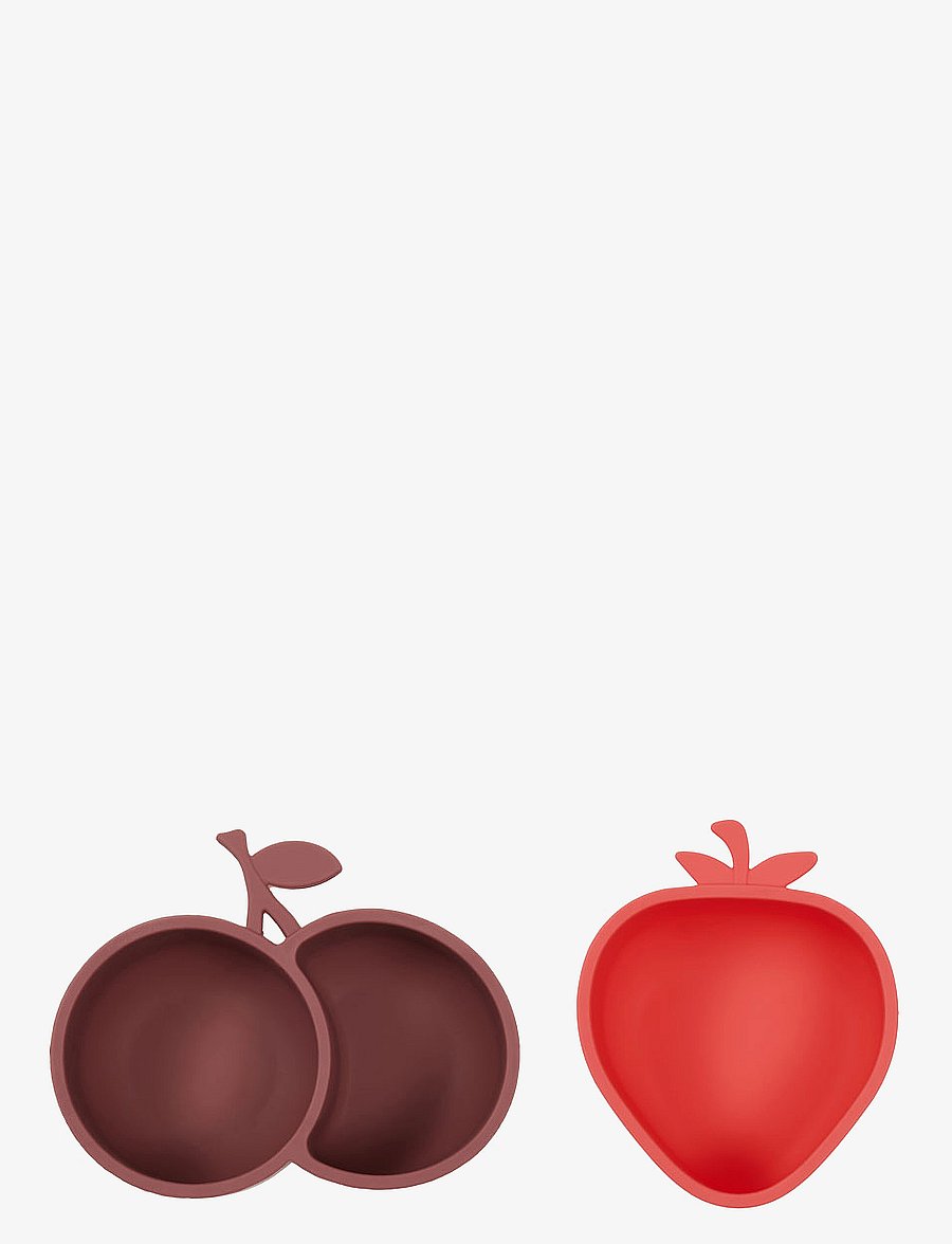 OYOY MINI - Strawberry & Cherry Snack Bowl - kausid - cherryred/nutmeg - 2
