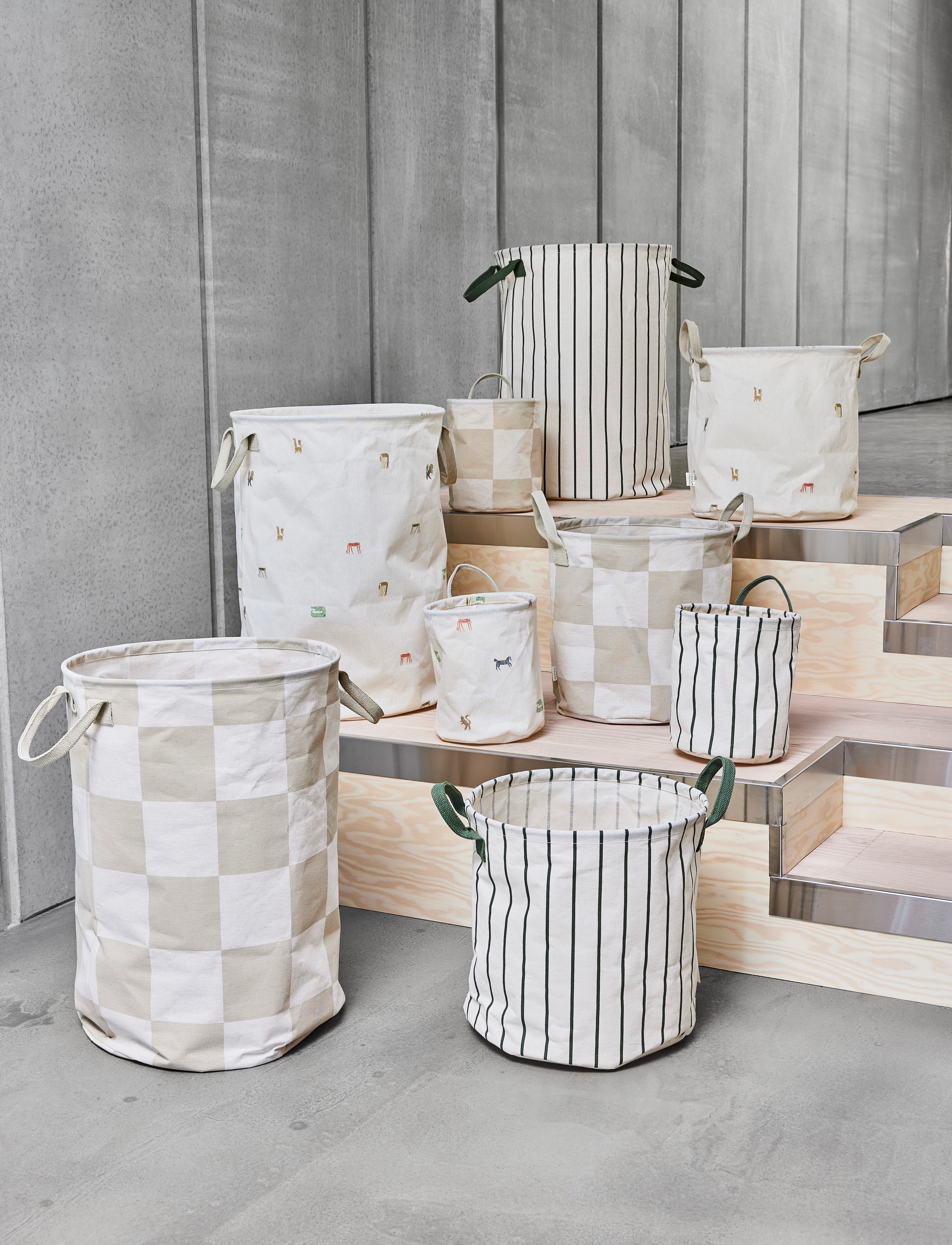 OYOY MINI Moira Laundry/Storage Basket Small, 18X22 cm, Storage, Creme - Storage Baskets, Kinder
