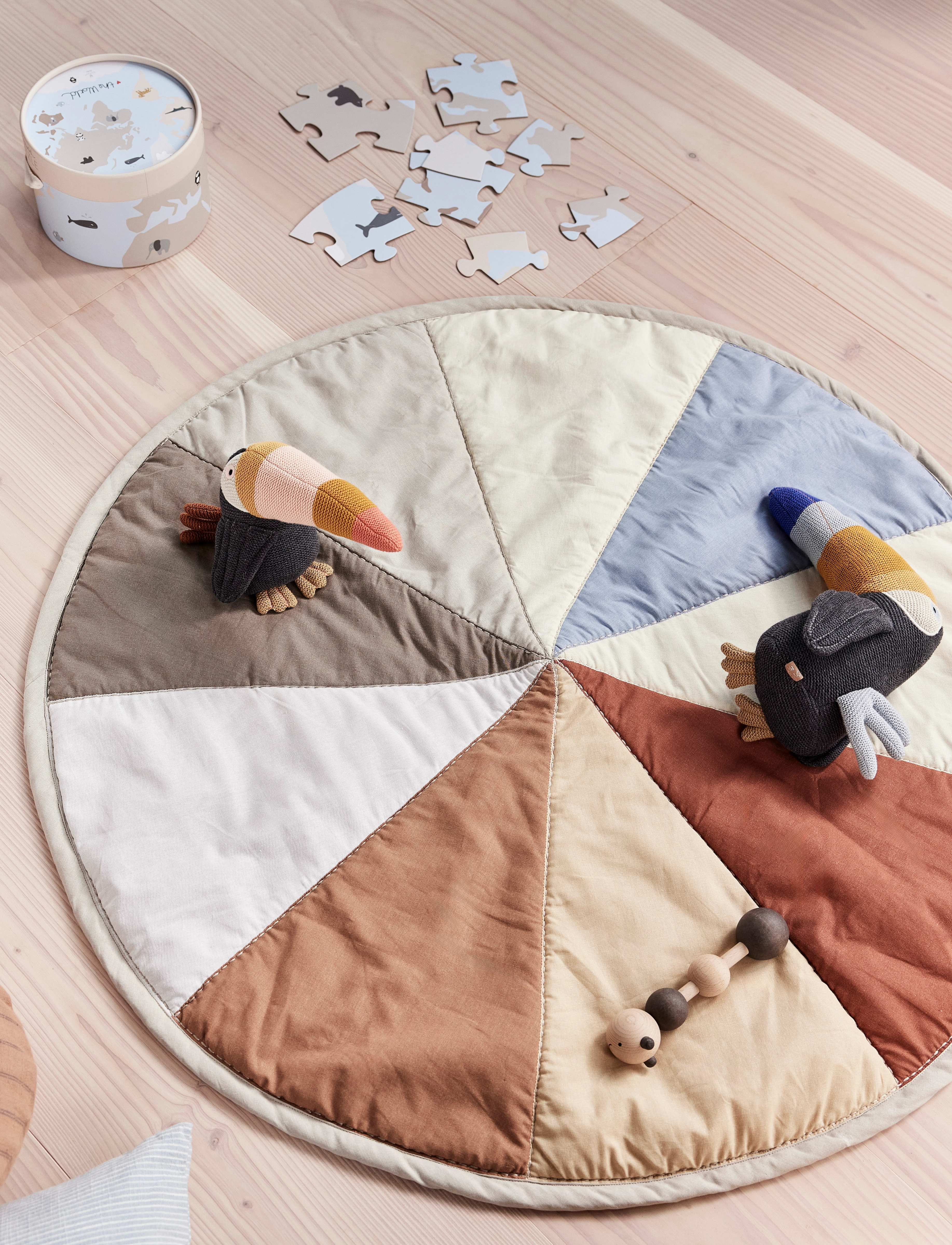 OYOY MINI Moni Quilted Blanket, 100X100X1 cm x 100, Baby Sleep, Mehrfarbig/gemustert - Play Mats, Kinder