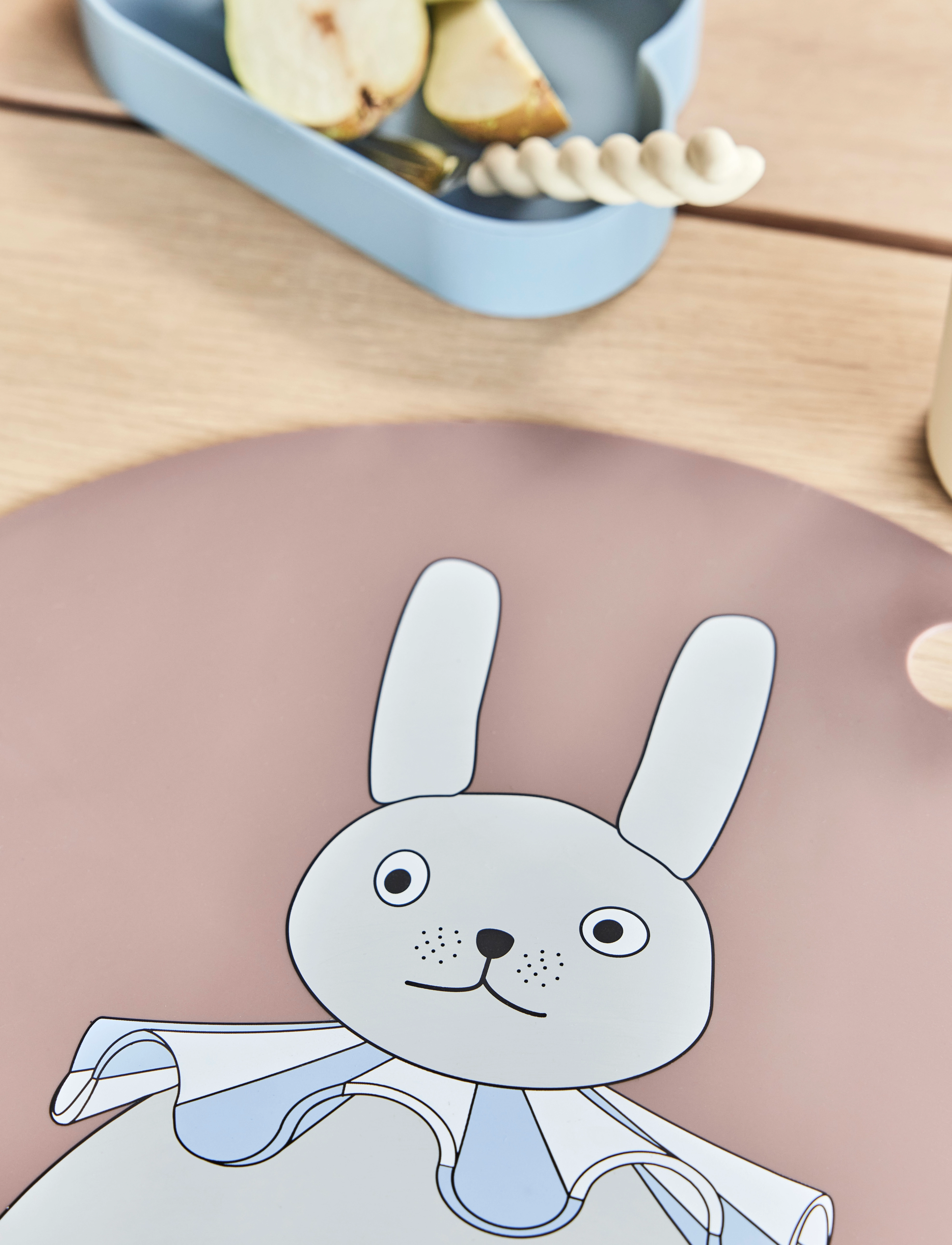 OYOY MINI - Placemat Rabbit Pompom - diskamottur - clay - 3