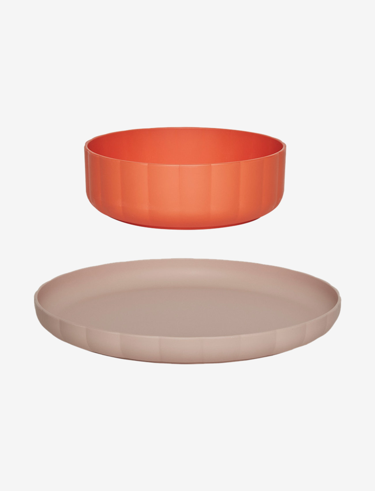 OYOY MINI - Pullo Plate & Bowl - Set of 2 - die niedrigsten preise - rose / apricot - 0