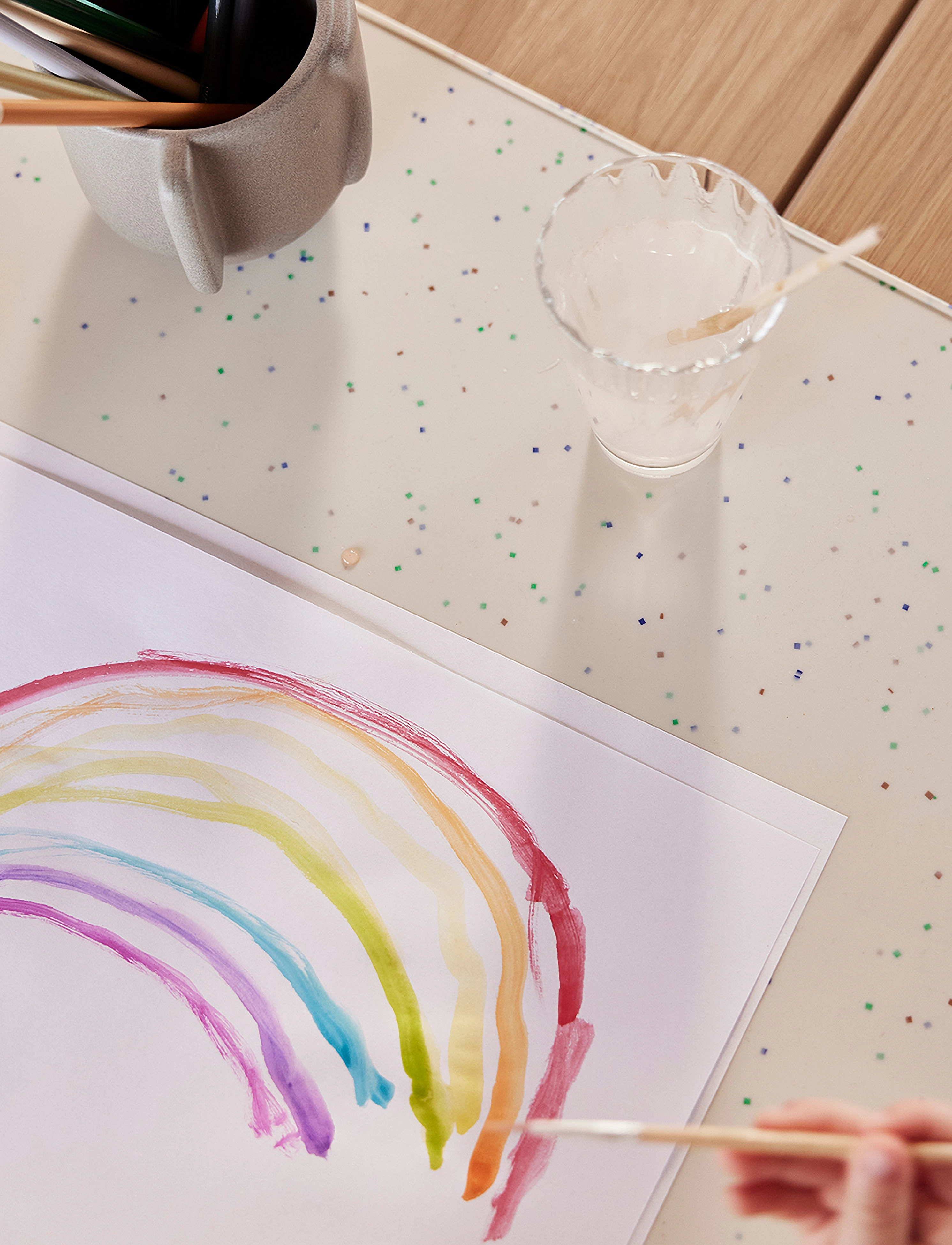 OYOY MINI Confetti Creativity Mat, One Size x 64, Meal Time, Creme - Placemats & Coasters, Kinder
