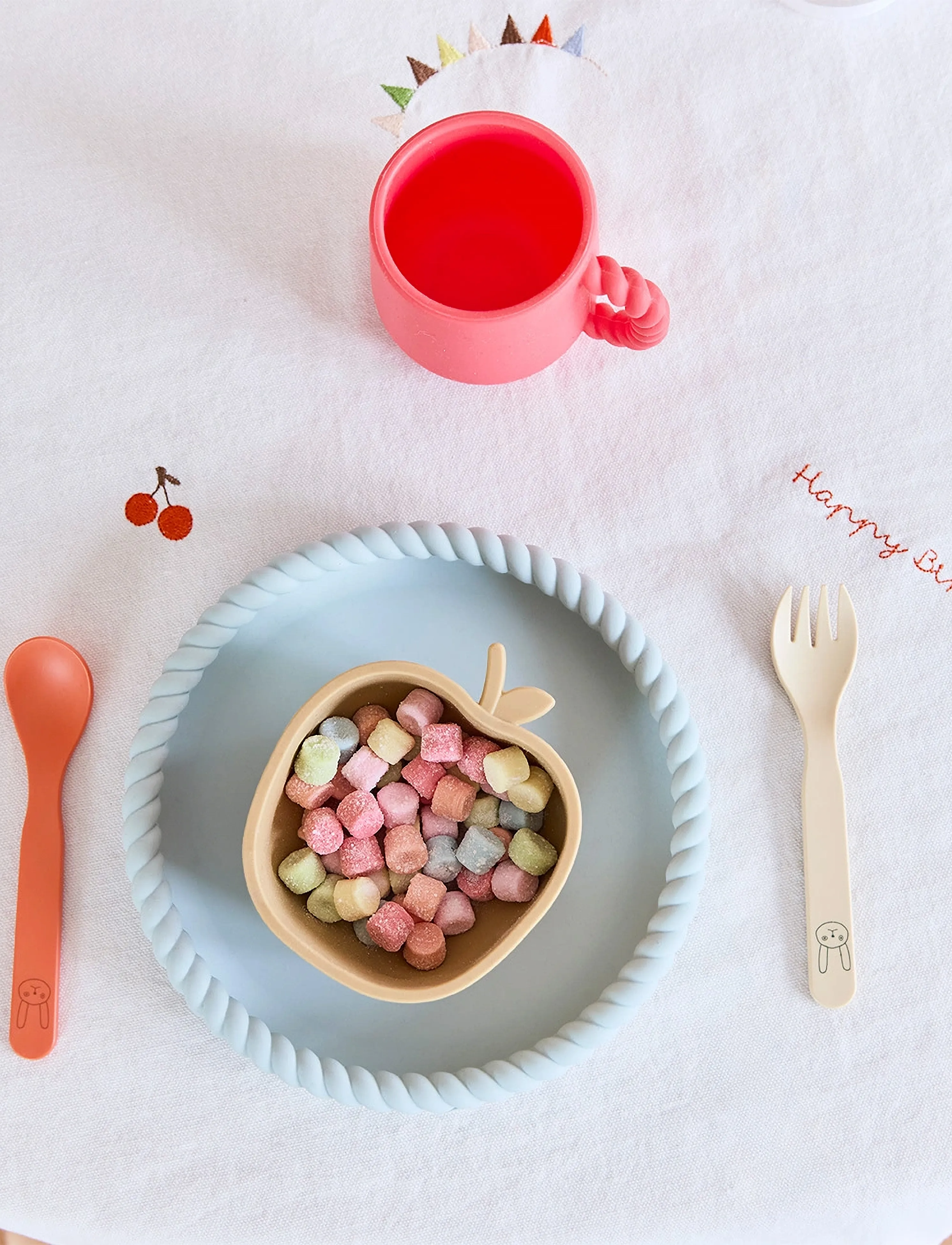 OYOY MINI Pullo Cutlery, One Size x 13.5, Meal Time, Koralle - Kinder