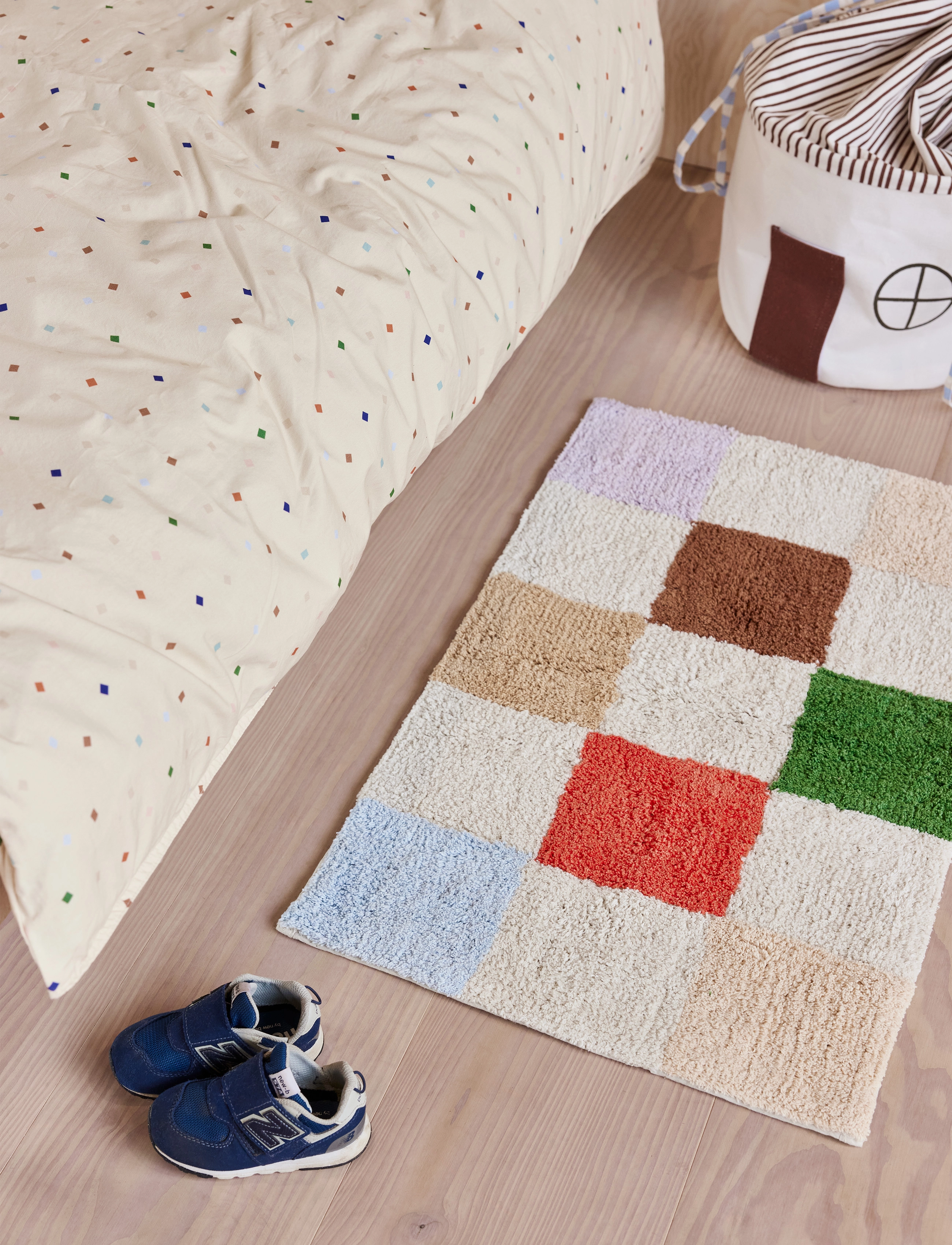 OYOY MINI Chess Rug Small, 80X48 cm, Rugs And Carpets, Mehrfarbig/gemustert - Rectangular Rugs, Kinder