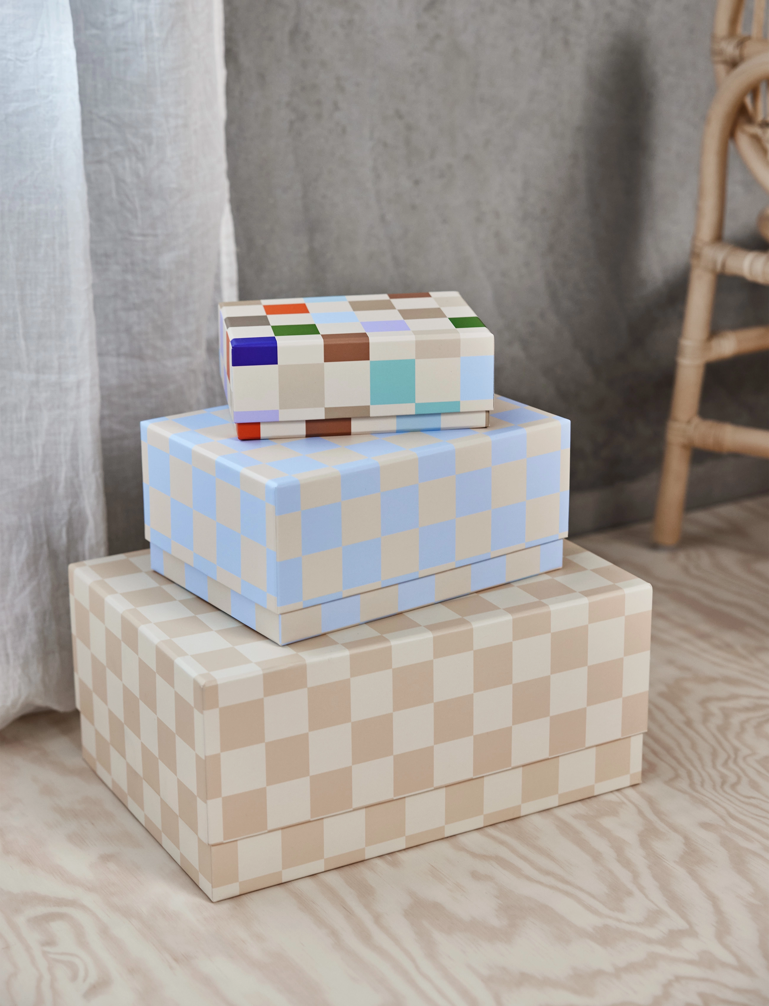 OYOY MINI Mana Storage Box Mix Set Of 3, One Size, Storage, Mehrfarbig/gemustert - Boxes, Kinder