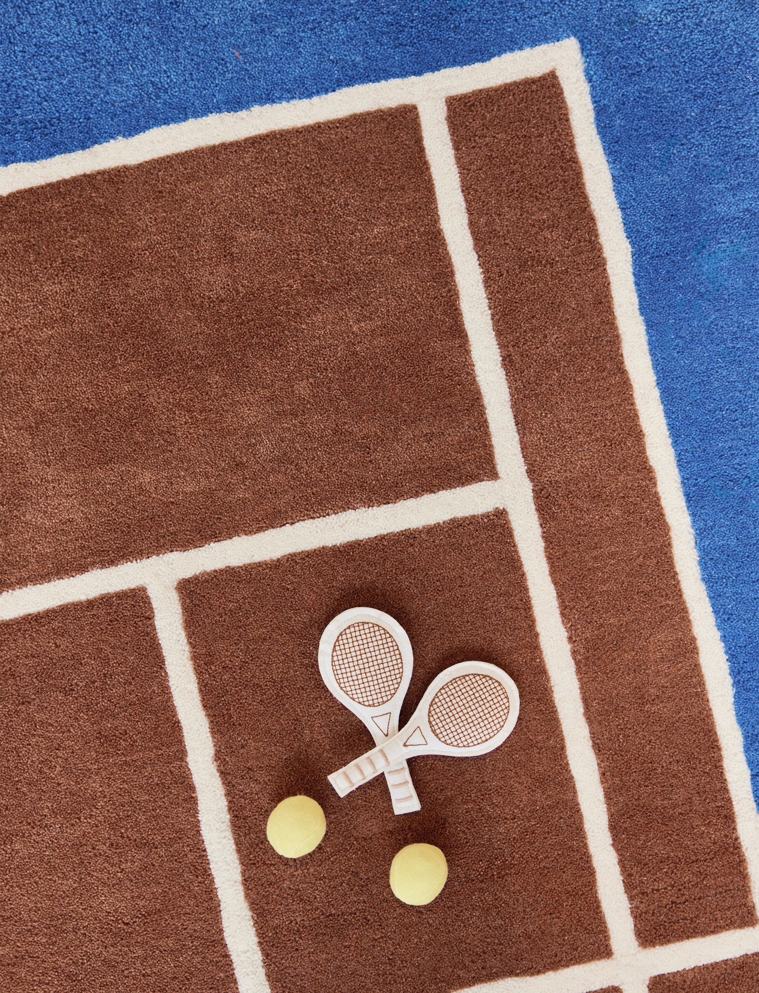 OYOY MINI Tennis Rug, 150X88 cm, Rugs And Carpets, Blau - Rectangular Rugs, Kinder