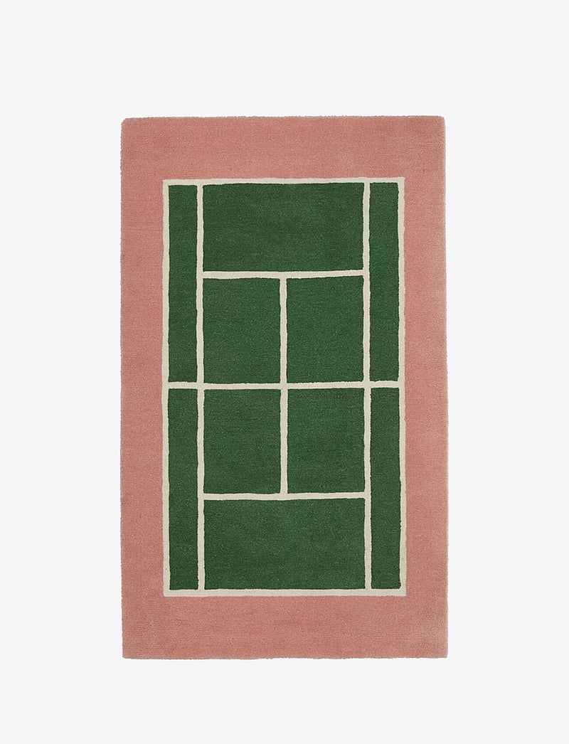 OYOY MINI - Tennis Rug - rechteckig teppiche - green / rose - 1