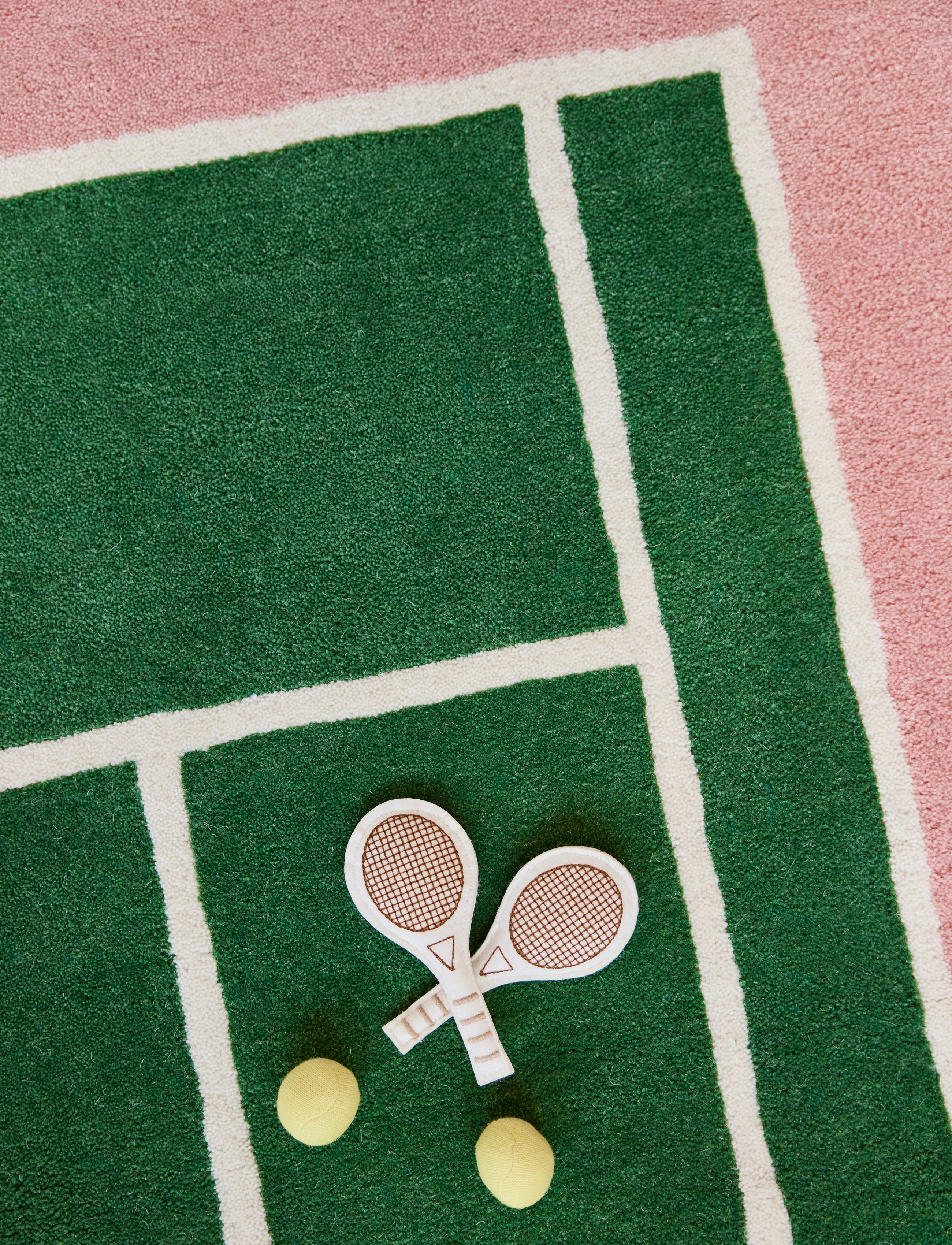 OYOY MINI Tennis Rug, 150X88 cm, Rugs And Carpets, Grün - Rectangular Rugs, Kinder