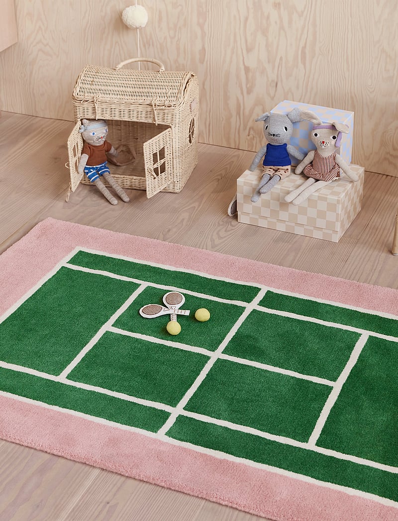 OYOY MINI - Tennis Rug - rechteckig teppiche - green / rose - 2