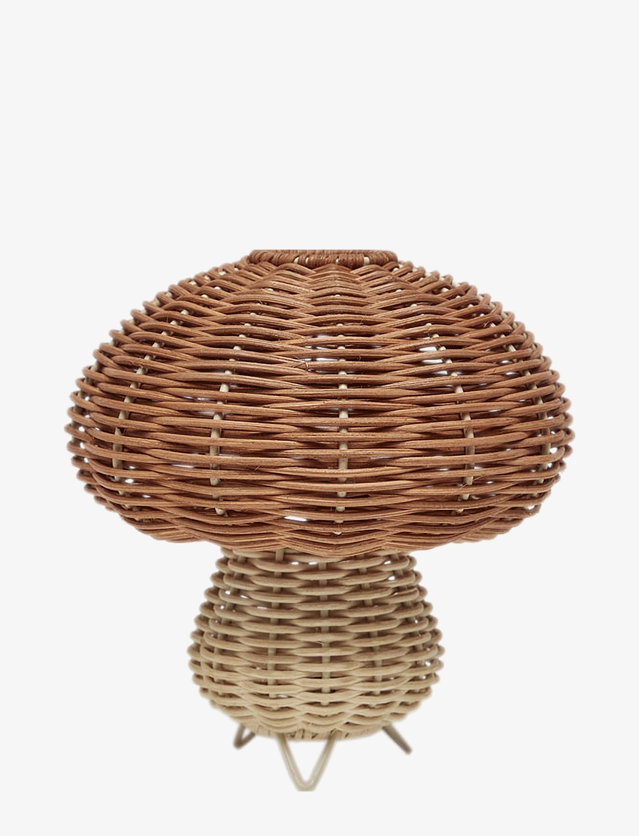 OYOY MINI Mushroom Rattan Night Light, Natlampe, Beige, Str: 15X15CM