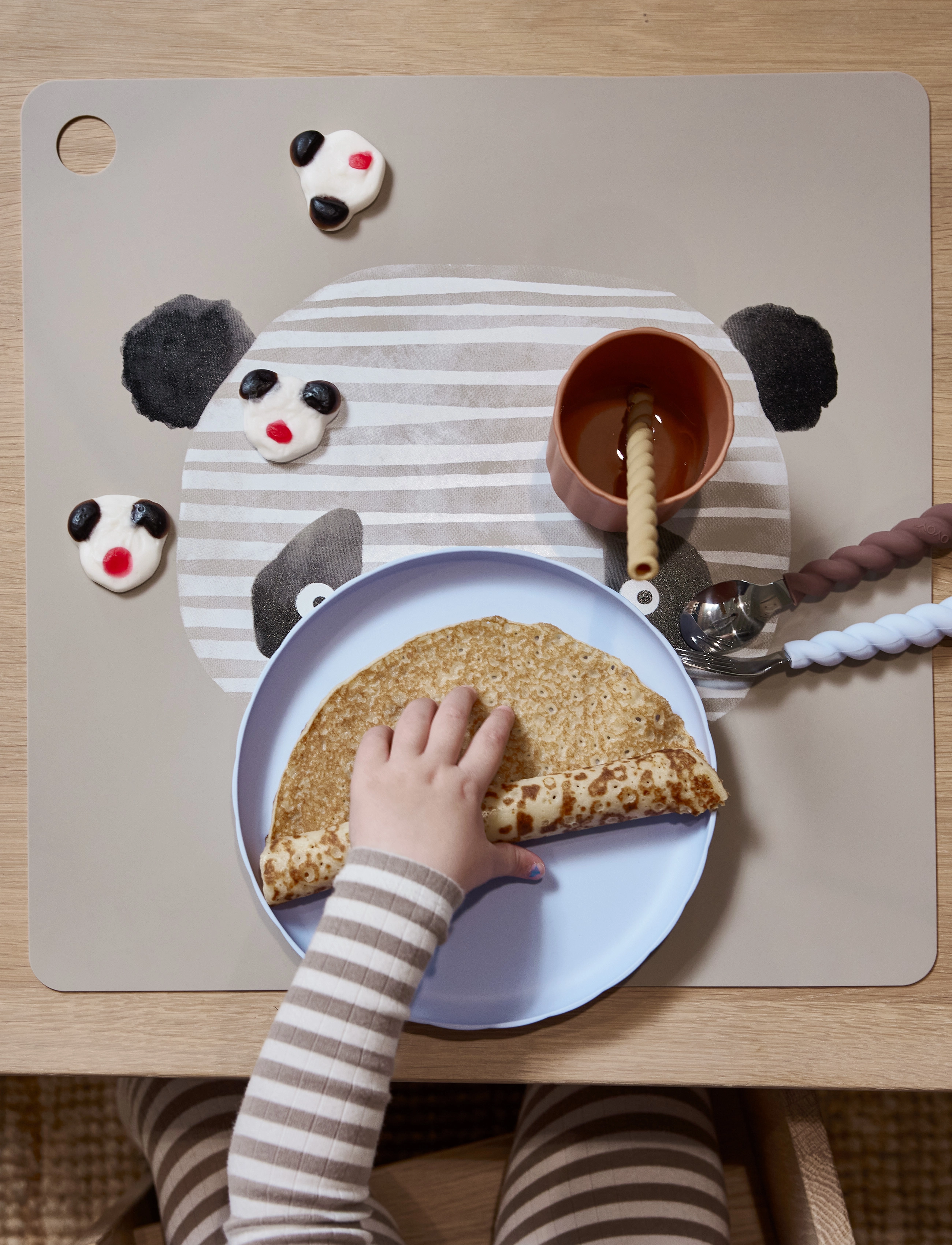OYOY MINI Placemat Lun Lun, 0.15X38X38 cm, Meal Time, Beige - Placemats & Coasters, Kinder