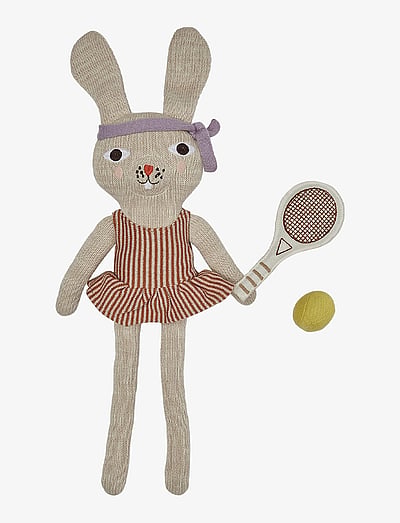 OYOY MINI Miew Rabbit Tennis Doll - OYOY MINI - LIGHT BROWN MELANGE / multi