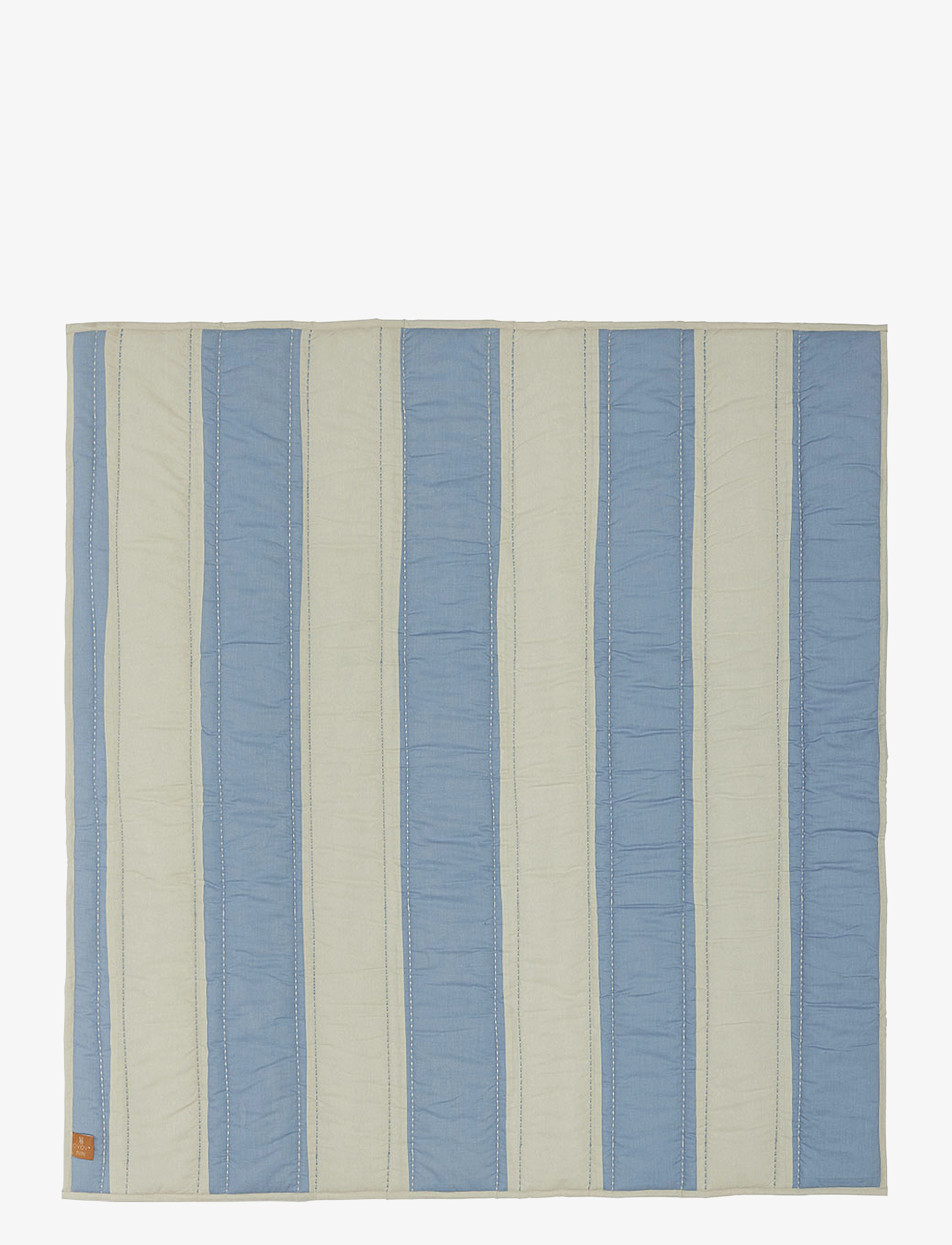 OYOY MINI Striped Quilted Blanket, Blankets & Quilts, Blå, Str: 1X140X130CM