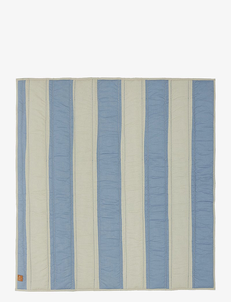 OYOY MINI - Striped Quilted Blanket - teppi - blue / clay - 1