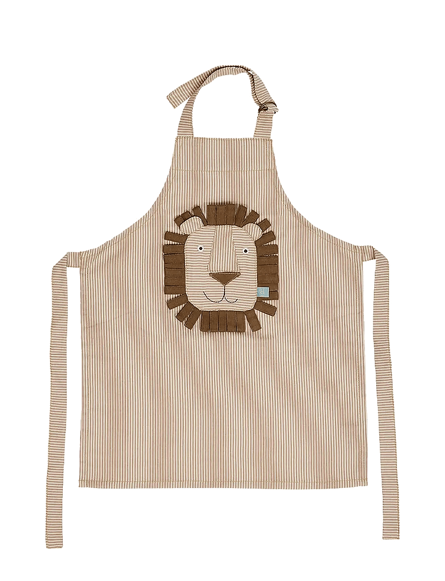 OYOY MINI - Striped Denim Lion Apron - fartuchy - caramel - 1
