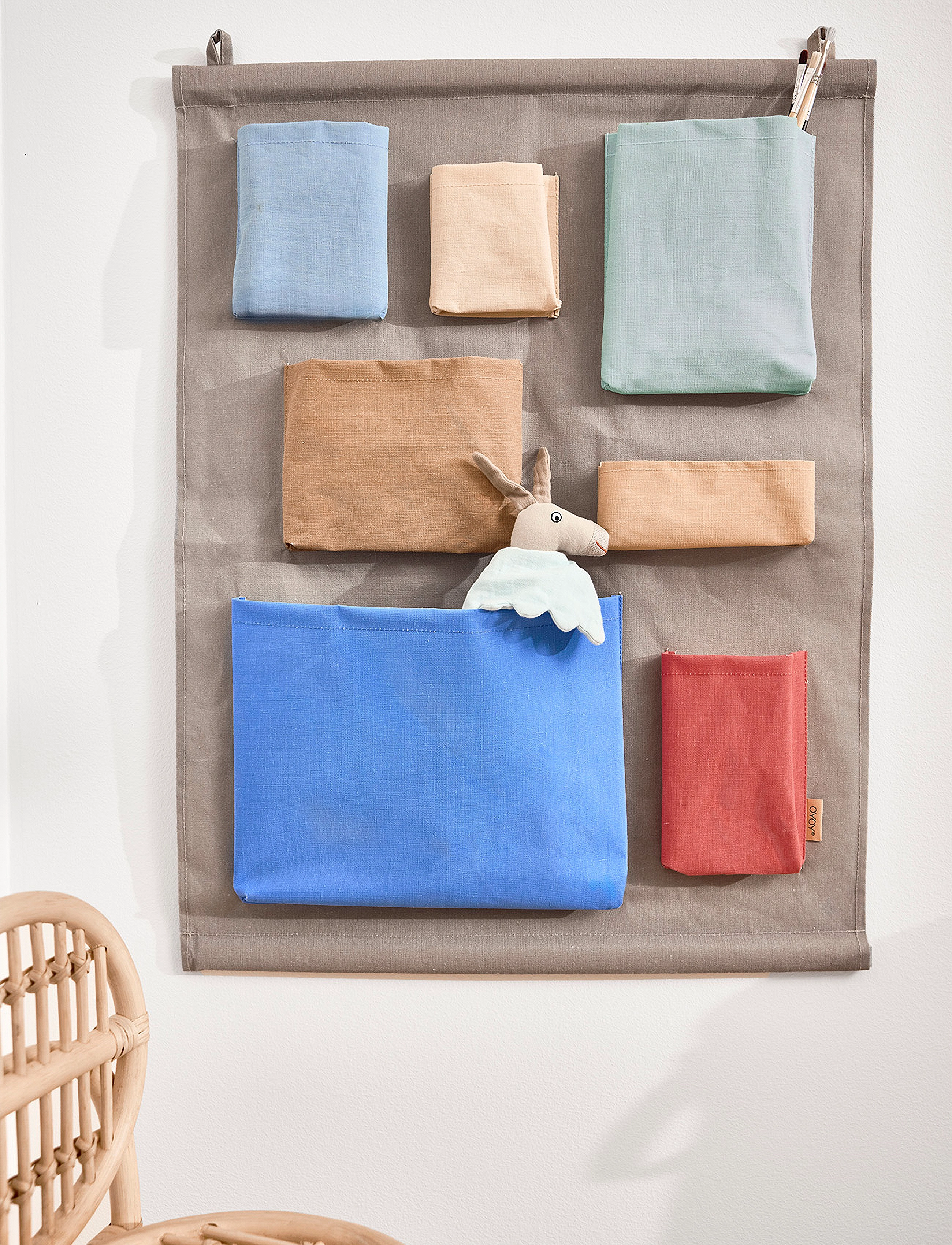 OYOY MINI Saga Wall Storage 2, 80X60X2 cm, Kids Decor, Mehrfarbig/gemustert - Decors, Kinder